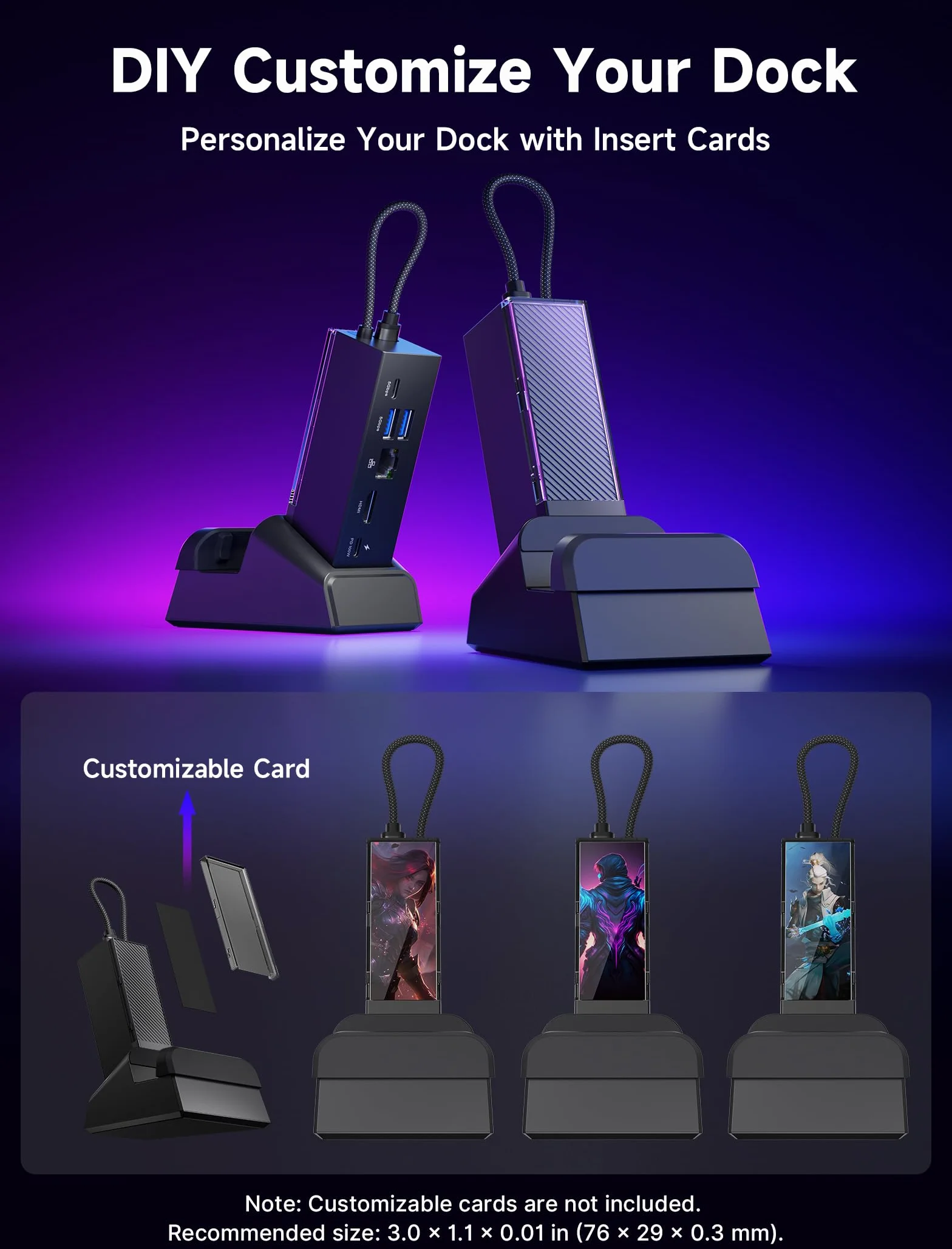JSAUX Stacja dokująca kompatybilny z ROG Xbox Ally X (2025)/ROG Ally X/ROG Ally/Steam Deck/Legion Go S, 6 w 1 Dock z HDMI 4K@120Hz, Gigabit Ethernet, USB A i USB C 3.2 Gen 1, ładowanie PD 100W-HB0609