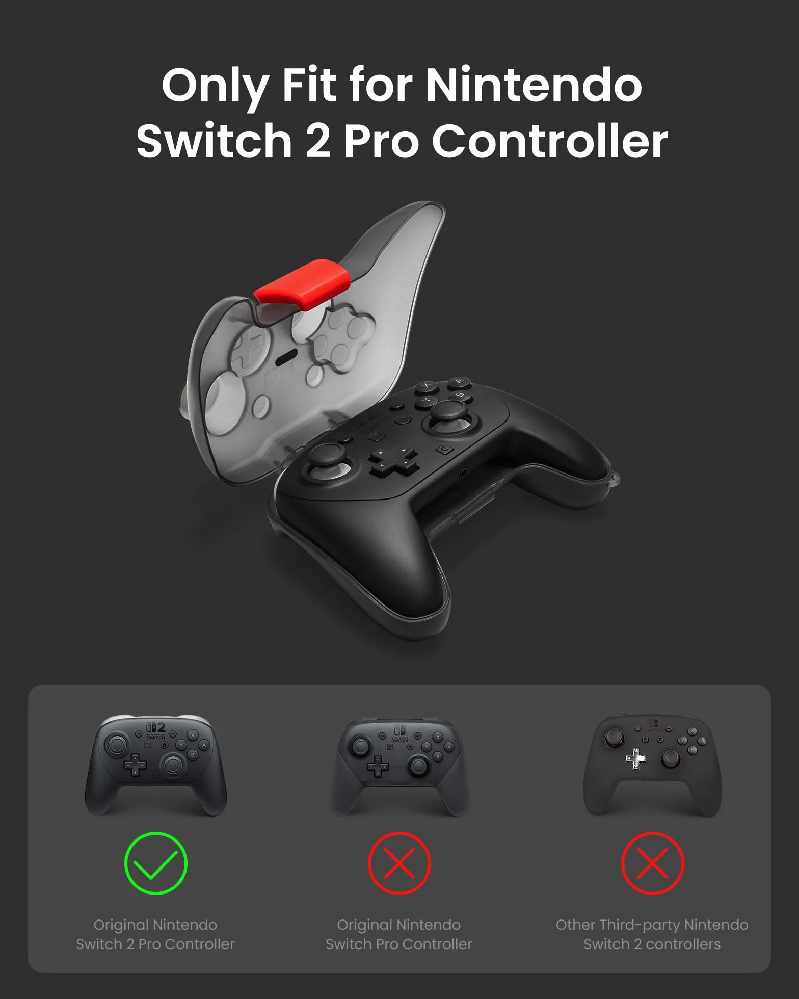 tomtoc Etui ochronne do pada Nintendo Switch 2 Pro – twarda obudowa na joystick, przenośna i podróżna, wstrząsoodporna, odporna na zarysowania i wodę. Pokrowiec na akcesoria.