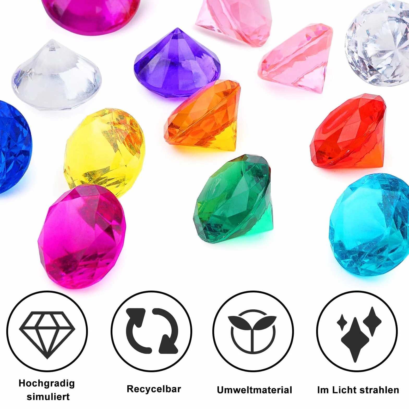 Realjoy 12 sztuk duże akrylowe diamenty 40 mm przezroczyste kryształy dekoracyjne do wazonów