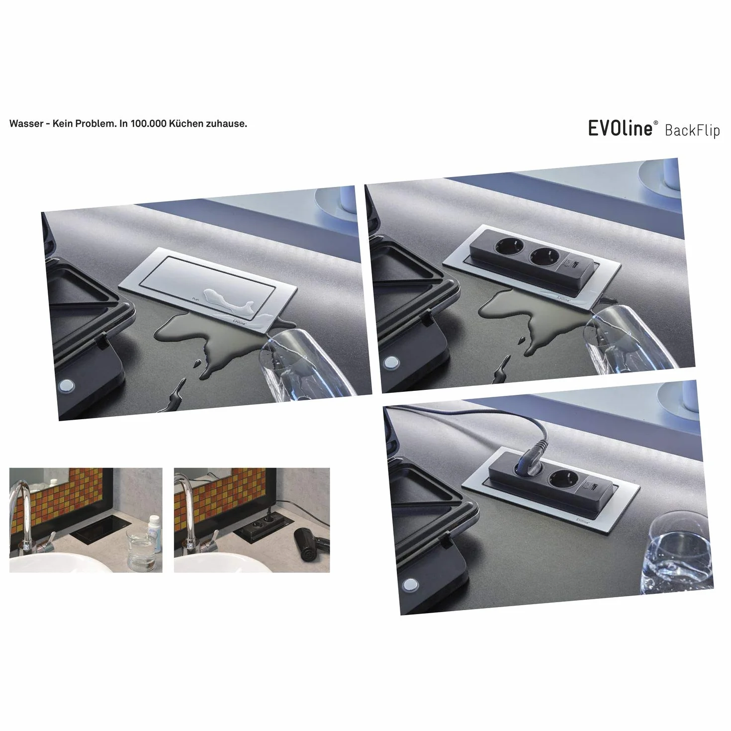 Evoline Evoline Backflip Ładowarka, Srebrny, USB C