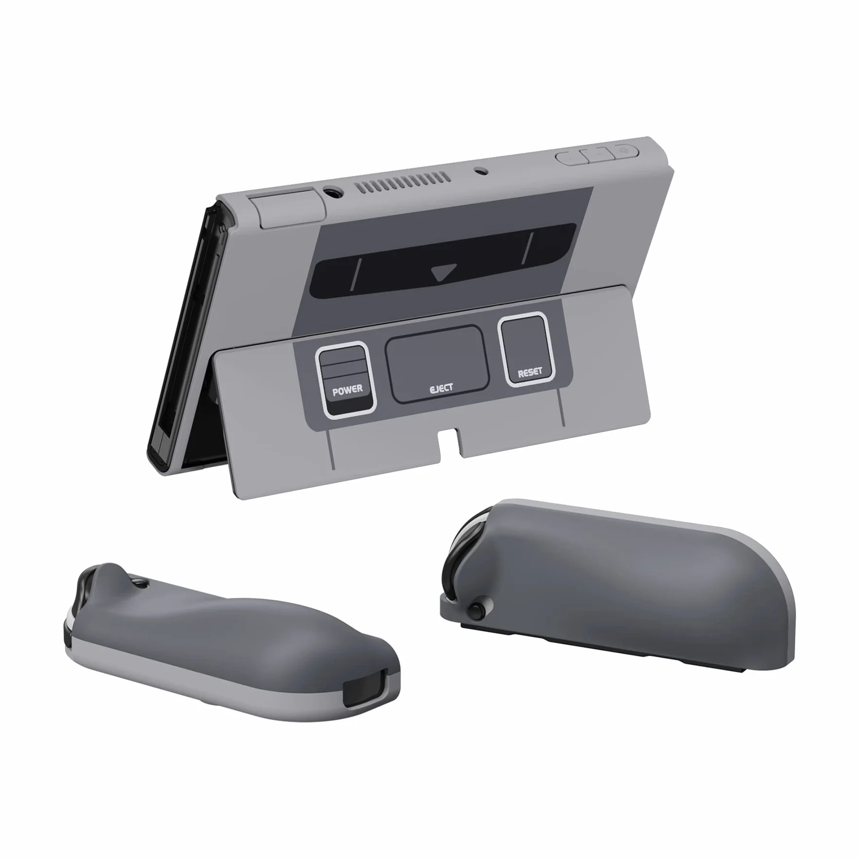 PlayVital Etui Ochronny do Nintendo Switch OLED Hard Shell Case, AlterGrips Dokowalna Futerał, Protective Cover z Kciuka Caps & Caps Przycisków SNES