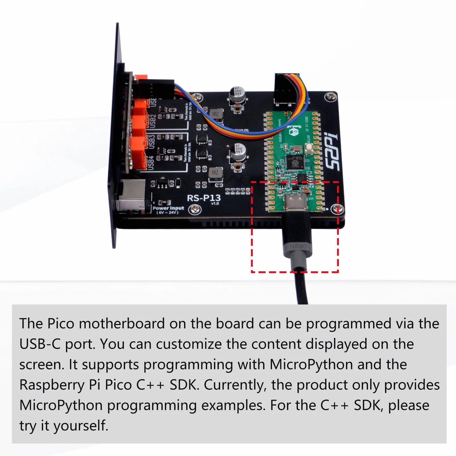 GeeekPi 4 USB Channel 5V Moduł zasilania dla 19-calowego 1U Rackmount