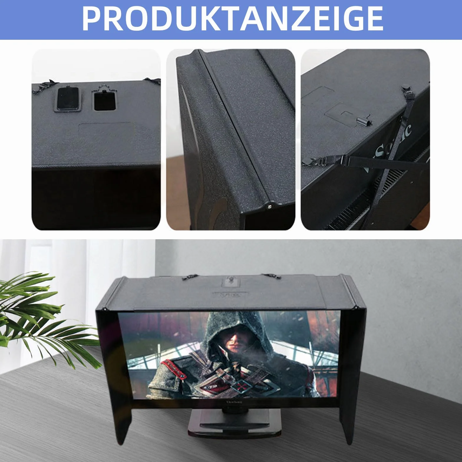 Osłona monitora, ochrona przed słońcem, ochrona przed słońcem do laptopów, regulowana osłona monitora, składana osłona, zapewnia ochronę prywatności, pasuje do praktycznie wszystkich laptopów