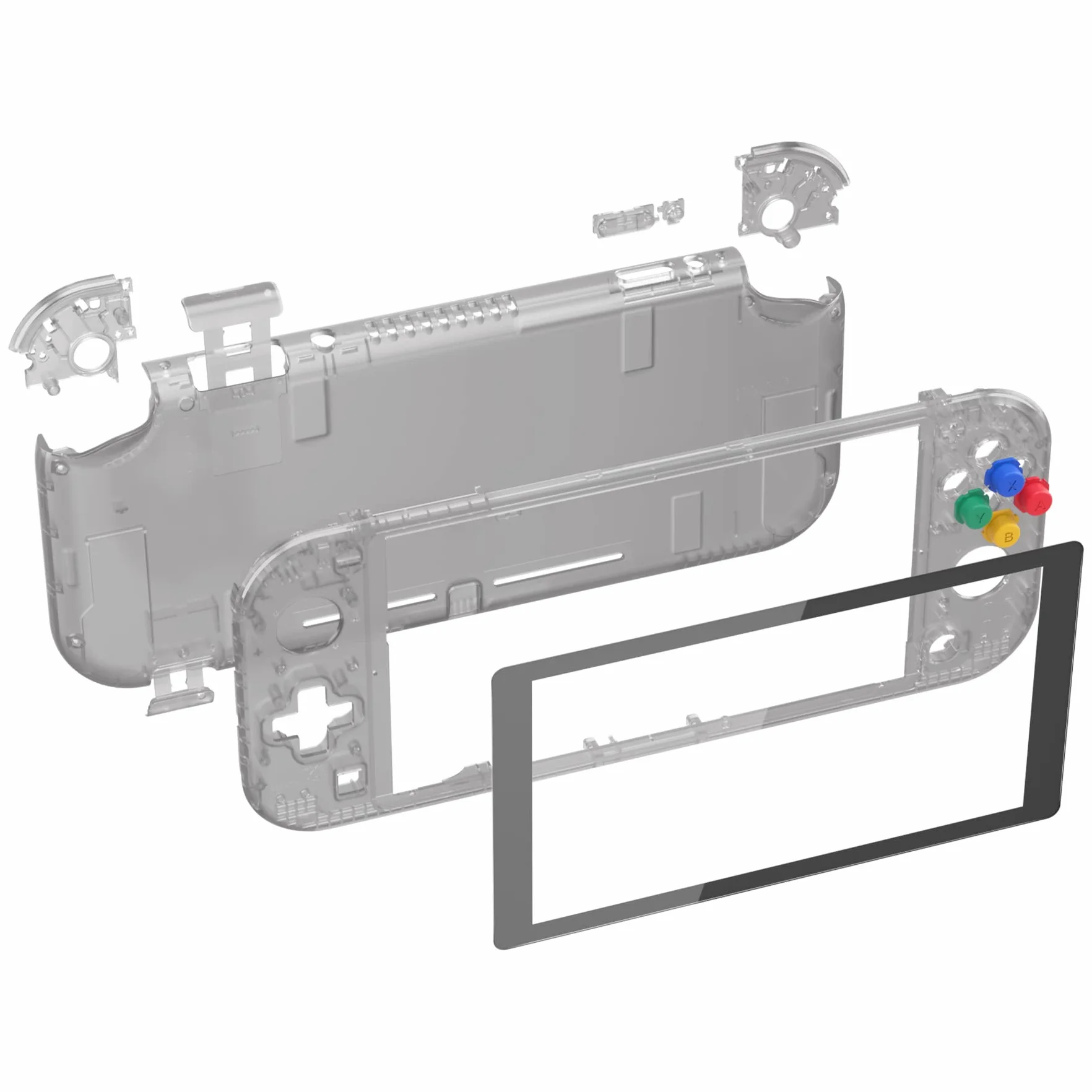 eXtremeRate Jasne Czarny DIY Wymiana Obudowa dla Nintendo Switch Lite Konsoli, NSL Handheld Controller Housing z Osłoną Ekranu, Niestandardowa Obudowa Cover dla Nintendo Switch Lite Konsoli