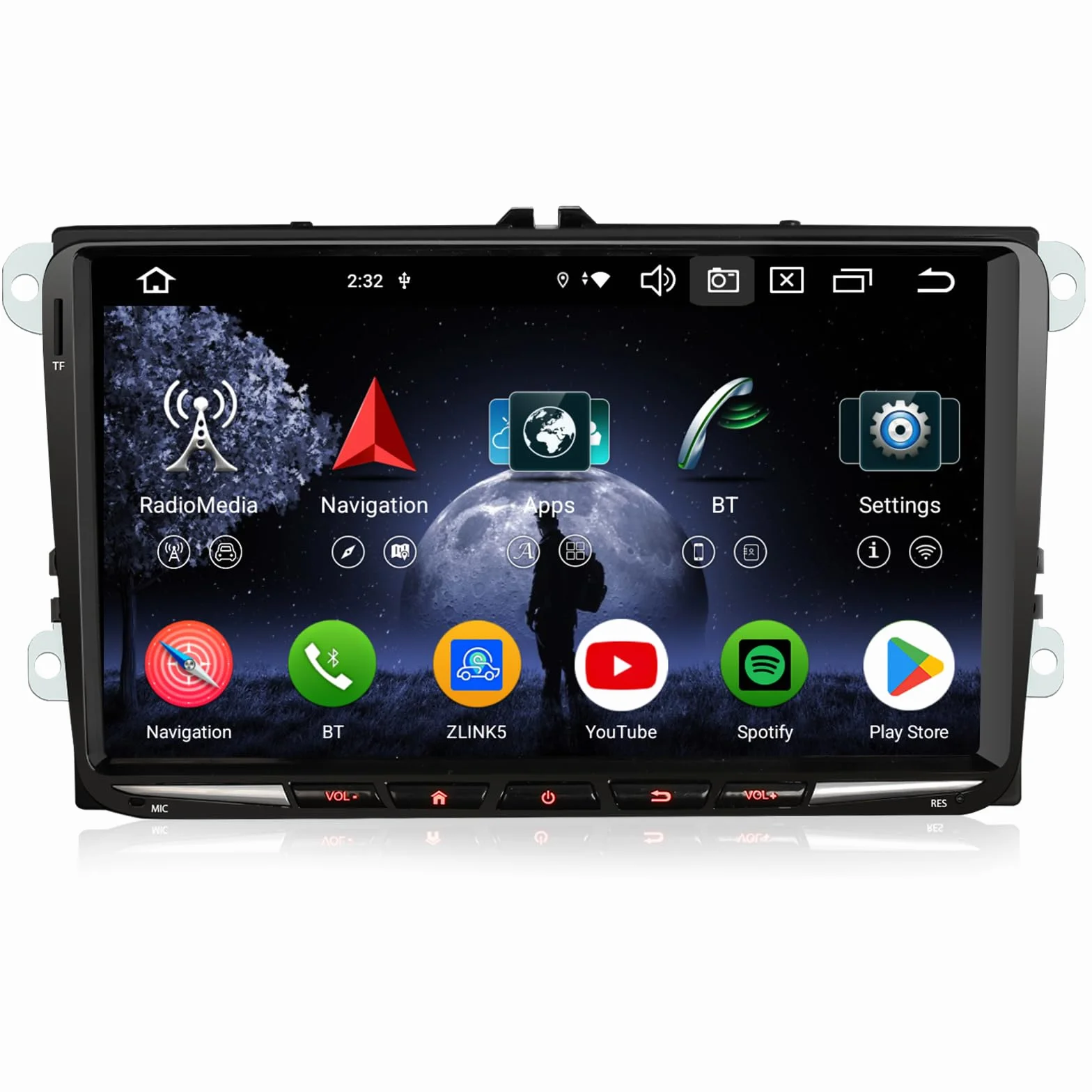 Erisin 8-rdzeniowy 4 GB 64 GB Android 14 radio samochodowe z nawigacją GPS do Skoda Octavia Superb Fabia Combi Roomster Yeti CarPlay 9-calowy ekran dotykowy WiFi DSP DAB+ SWC Canbus