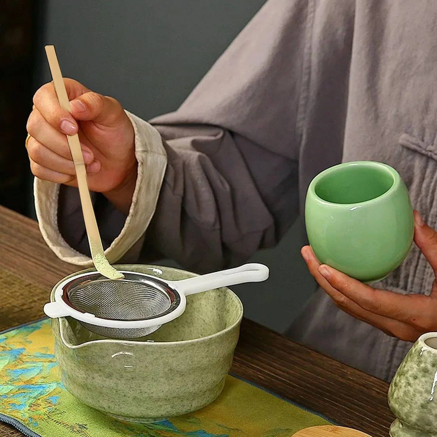 3 łyżeczki bambusowe do herbaty Matcha w stylu japońskim, akcesoria do picia herbaty łyżki, miksery do pudru, narzędzia matcha, bambusowe łyżki do picia herbaty.