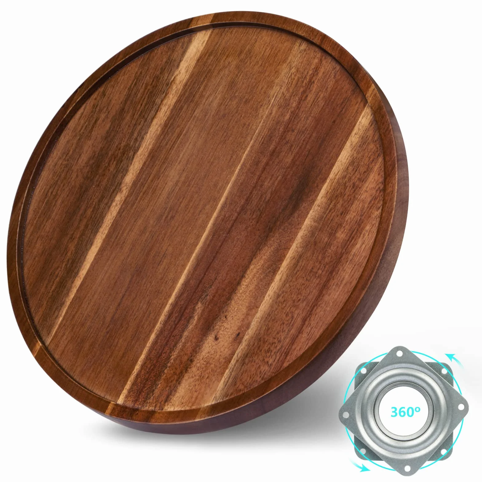 ANBOXIT Lazy Susan Organizer do Szafek, 30,5 cm Drewniany Gramofon Lazy Susan, Obrotowy Stojak na Przyprawy (1 opakowanie)