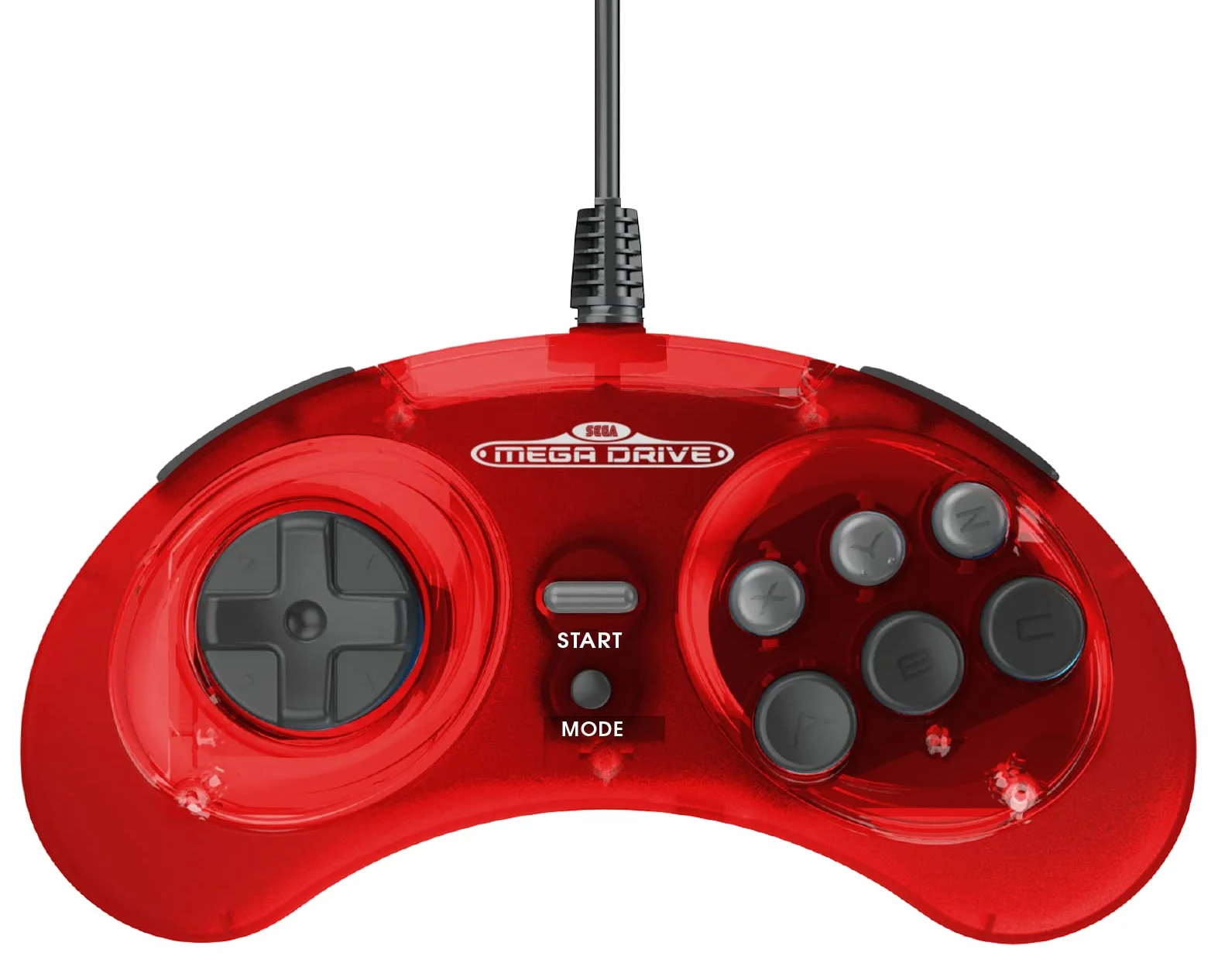 Retro-Bit Official Sega Mega Drive USB Controller 8-Button Arcade Pad for Sega Genesis Mini, Switch, PC, Mac, Steam, RetroPie, Raspberry Pi - USB Port (Crimson Red) - - Nintendo Switch
