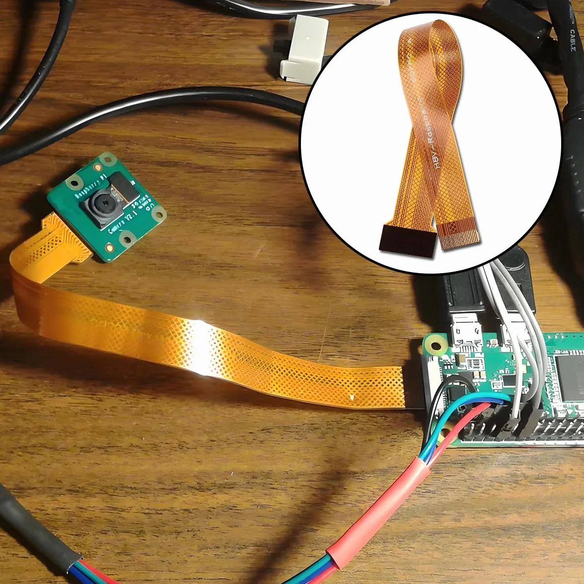 Kabel taśmowy FFC Flex do kamery Raspberry Pi Zero, 8 cm/15 cm/30 cm (7.9 cm/15.0 cm/30.0 cm) 15-pinowy na 22-pinowy przedłużacz adapter do Raspberry Pi Zero W moduł kamery z pęsetą