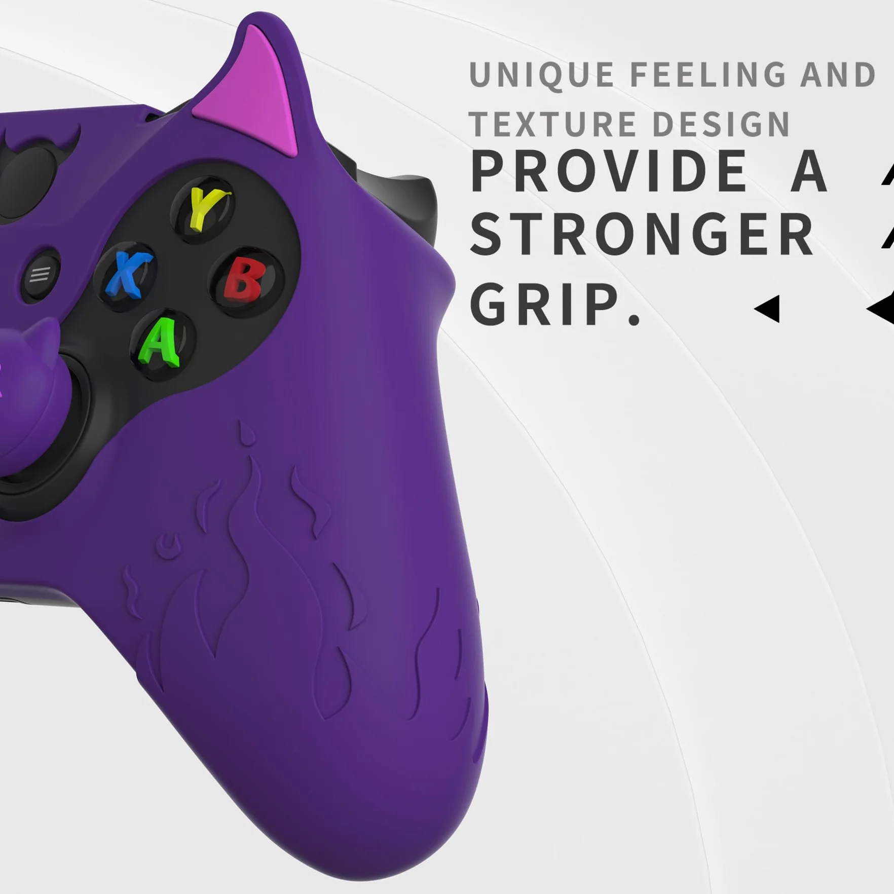 PlayVital Osłona Ochronna do Xbox Elite Series 2,Etui na Kontroler do Xbox Elite 2 Core z Nakładkami na Joystick,Silikonowa Ochrona Antypoślizgowa–Fioletowa, Edycja Demon