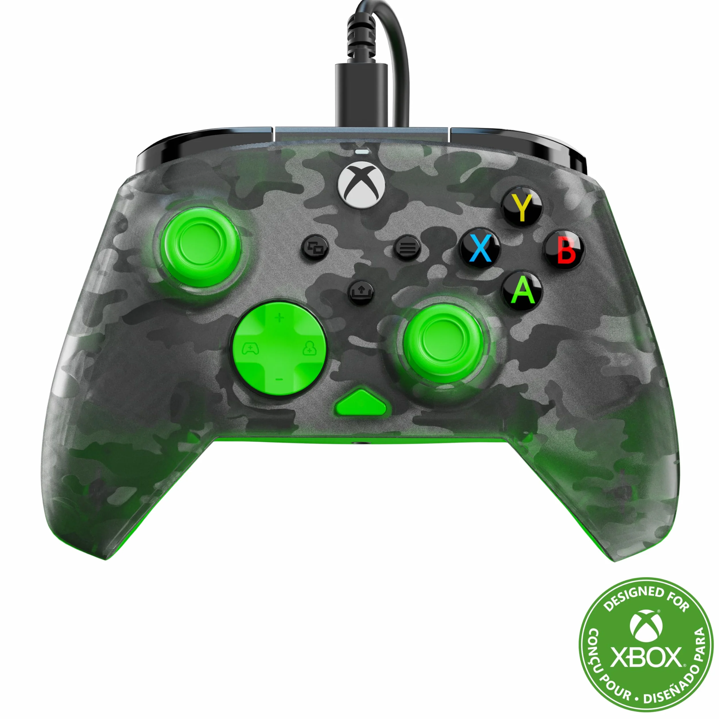 Turtle Beach Rematch Core Ghost Black Camo/Green Wired Gaming Controller dla Xbox Series X, Xbox One, PC