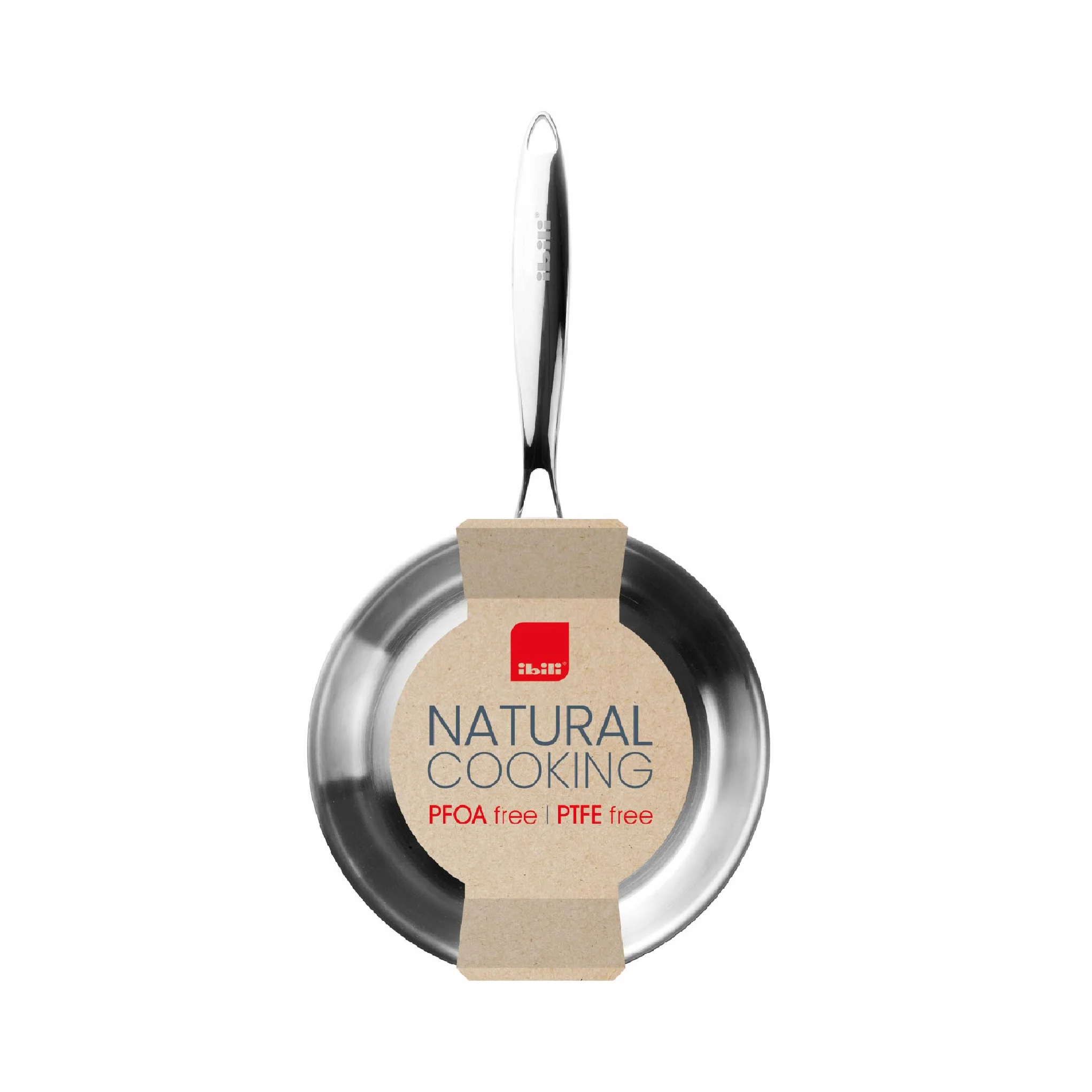 IBILI Trójwarstwowa patelnia Natural, 20 cm, stal nierdzewna, nadaje się do indukcji, nie nieprzywierająca