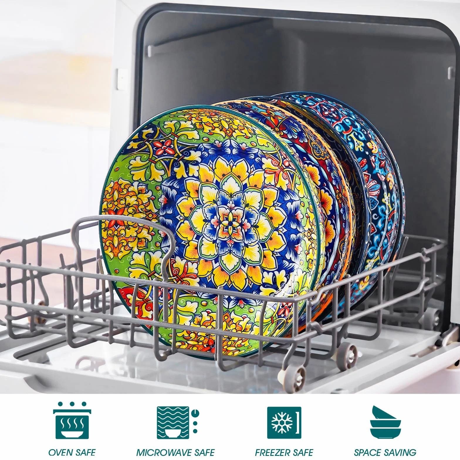 vancasso SIMI Zestaw 4 misek do makaronu, porcelanowe miski do sałatki, duże grube miski do serwowania, do kuchni, zmywarki i kuchenki mikrofalowej, talerze do makaronu