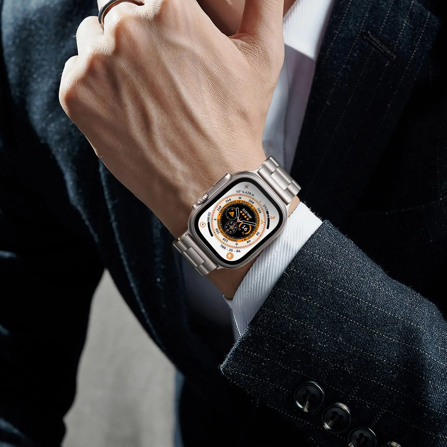 Netolo Metalowy pasek do zegarka Apple Watch 49 mm, 45 mm, 44 mm, 42 mm, 41 mm, 40 mm, 38 mm, pasek ze stali nierdzewnej, kompatybilny z Apple Watch SE SE 2 / iWatch serii 9, 8, 7, 6, 5, 4, 3, 2, 1