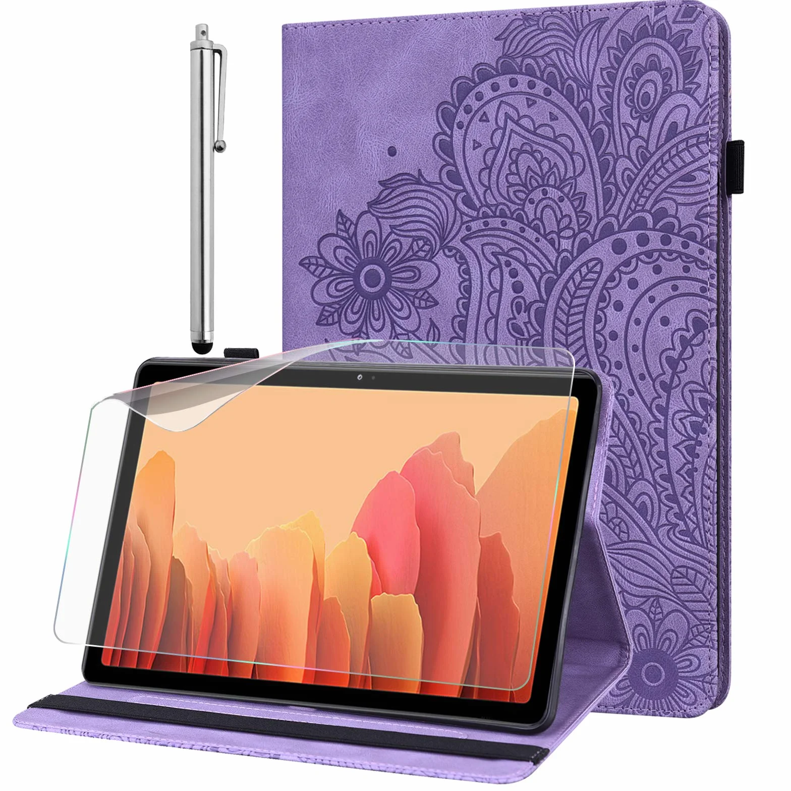 Etui Lenovo Tab M10 TB-605L X605F / M10 HD 1st Gen TB-X505F/TB-X505L etui 10,1 cala 2019 z folią ochronną i rysikiem - ultra cienkie etui z funkcją stojaka Flip Lenovo Tab P10 etui