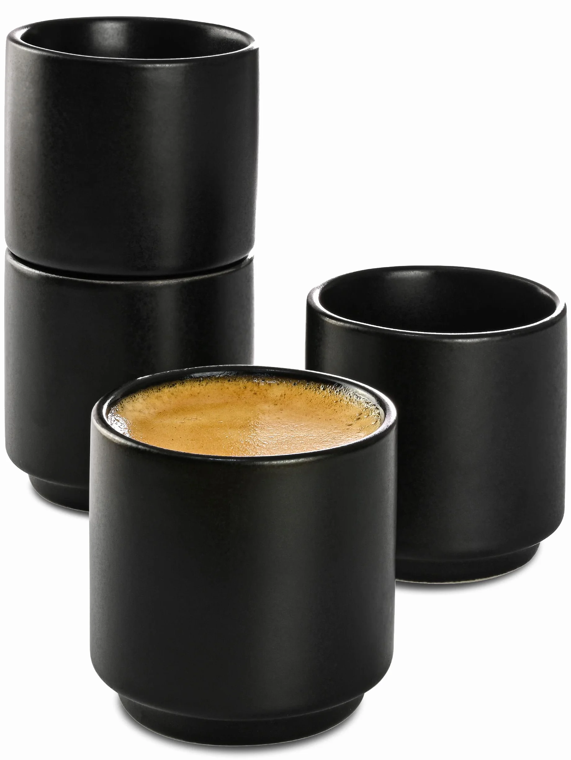 Cosumy Filiżanki do Espresso Ceramiczne Zestaw 4 Sztuk 70 ml Do Zmywarki