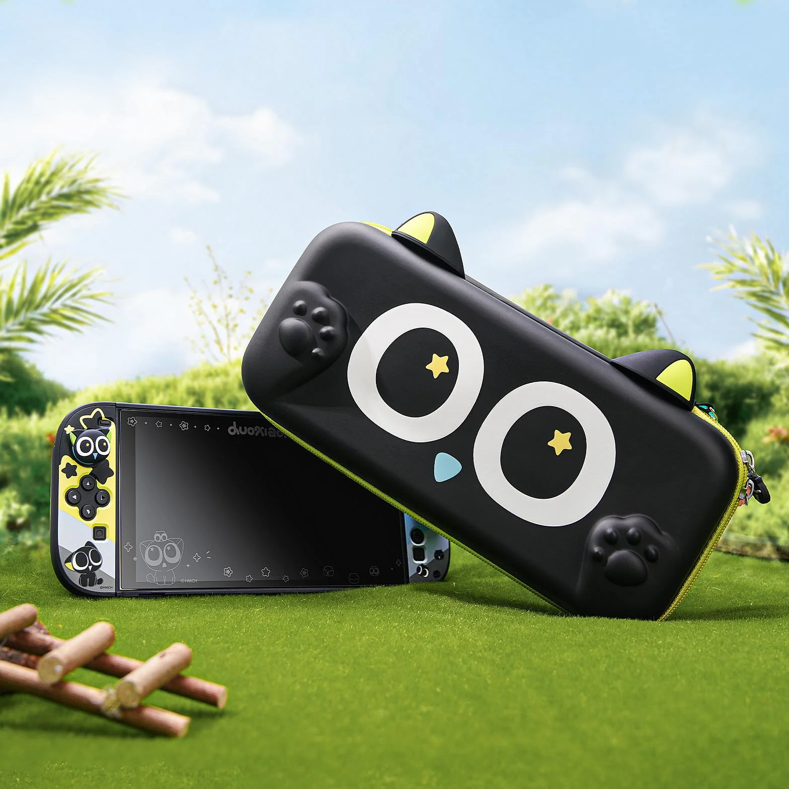 GeekShare Torby o dużej pojemności do Switch 2 (2025), twarda torba do przenoszenia, etui ochronne z miejscem do przechowywania gier, konsoli i akcesoriów (Luo Xiaohei)