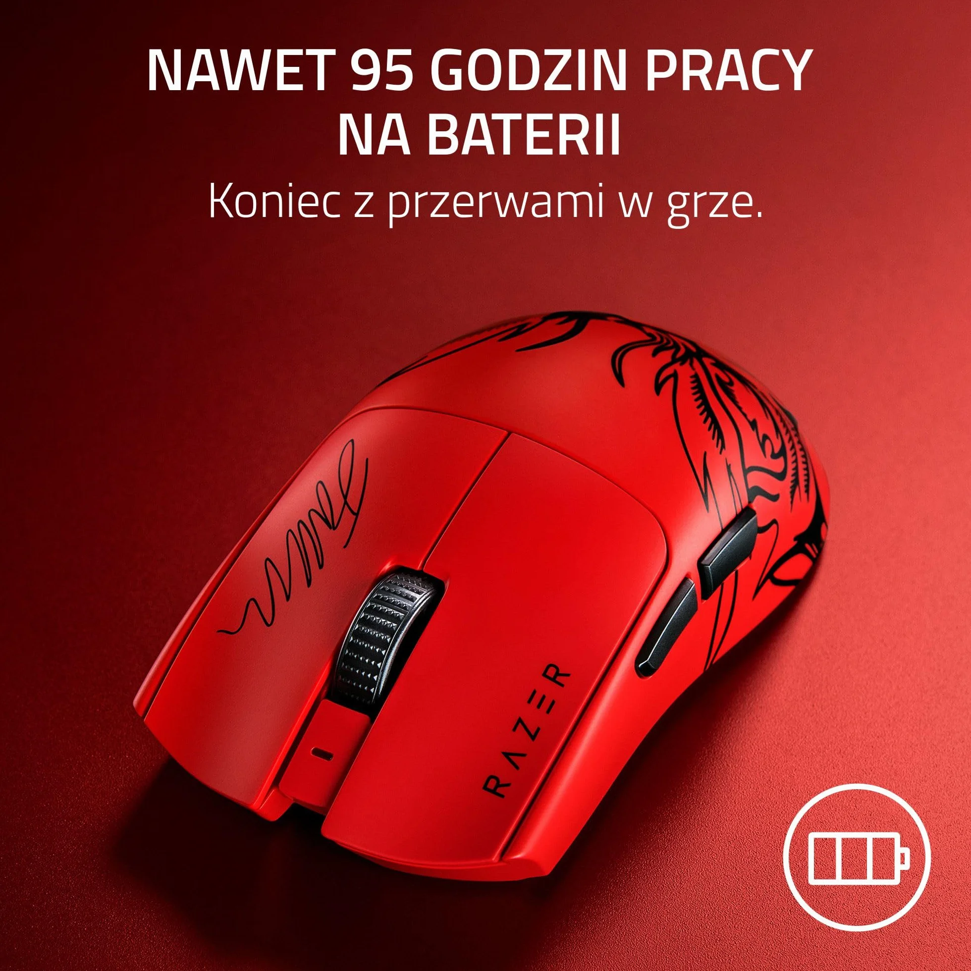Razer Viper V3 Pro Faker Edition - Ultralekka bezprzewodowa mysz do gier e-sportowych - 8K Hz HyperPolling (lekka konstrukcja 54 g, czujnik Focus Pro 35 tys. DPI, HyperSpeed Wireless) Faker
