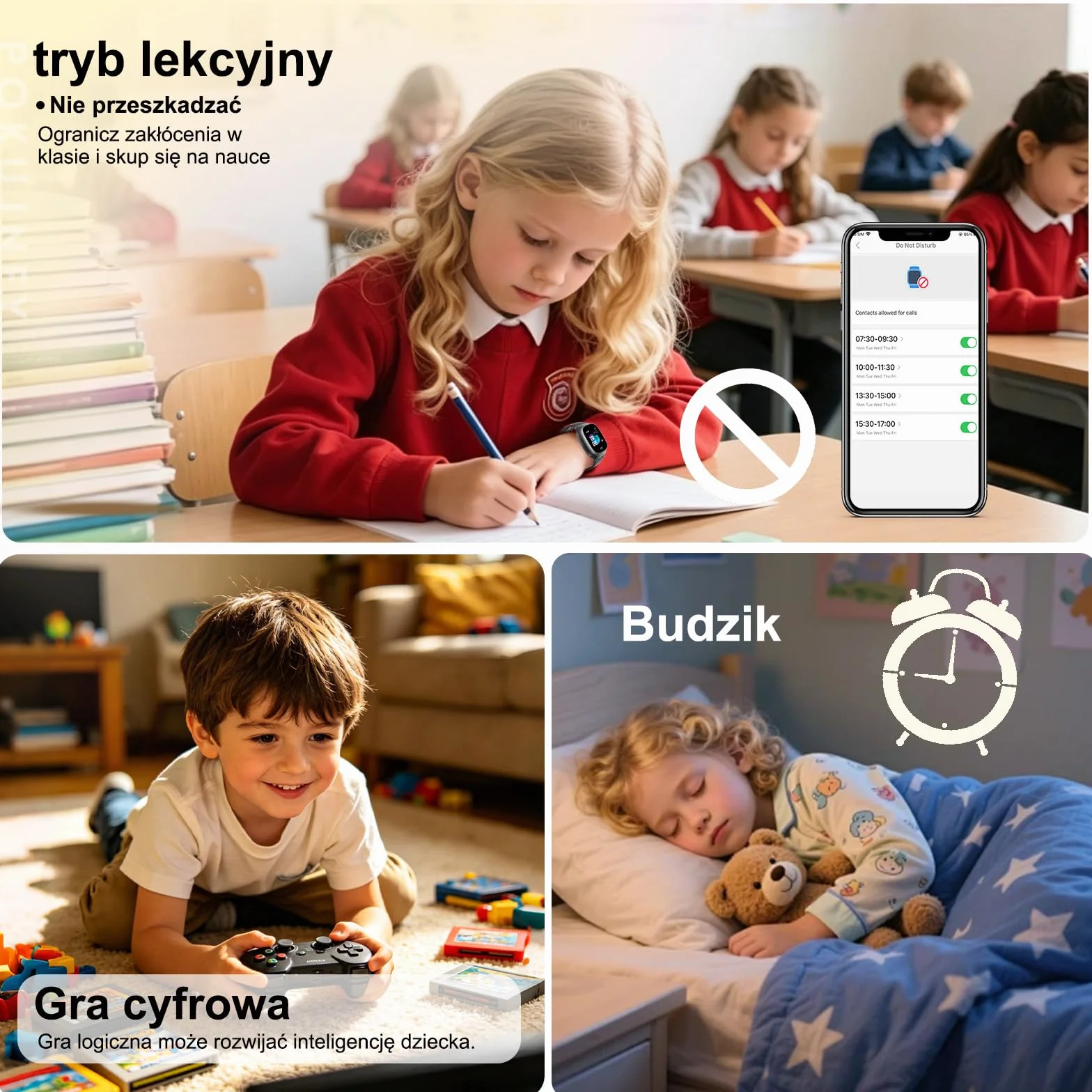 Smartwatch dla Dzieci z GPS Rozmowy Telefoniczne Czat Kontakty SOS Gra IP68 Wodoodporny Budzik Tryb Klasowy Zegarki Cyfrowe Smartwatch Dziecięcy Chłopcy Dziewczynki Urodziny Prezenty