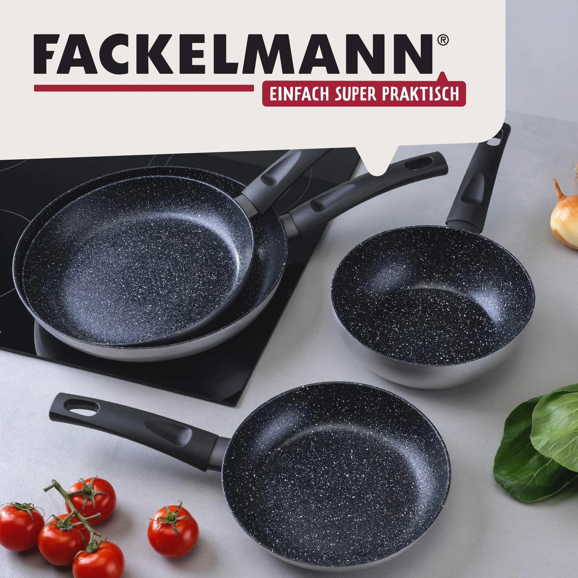 FACKELMANN Patelnia Essential Crisp 28 cm aluminium ceramiczna powłoka nieprzywierająca