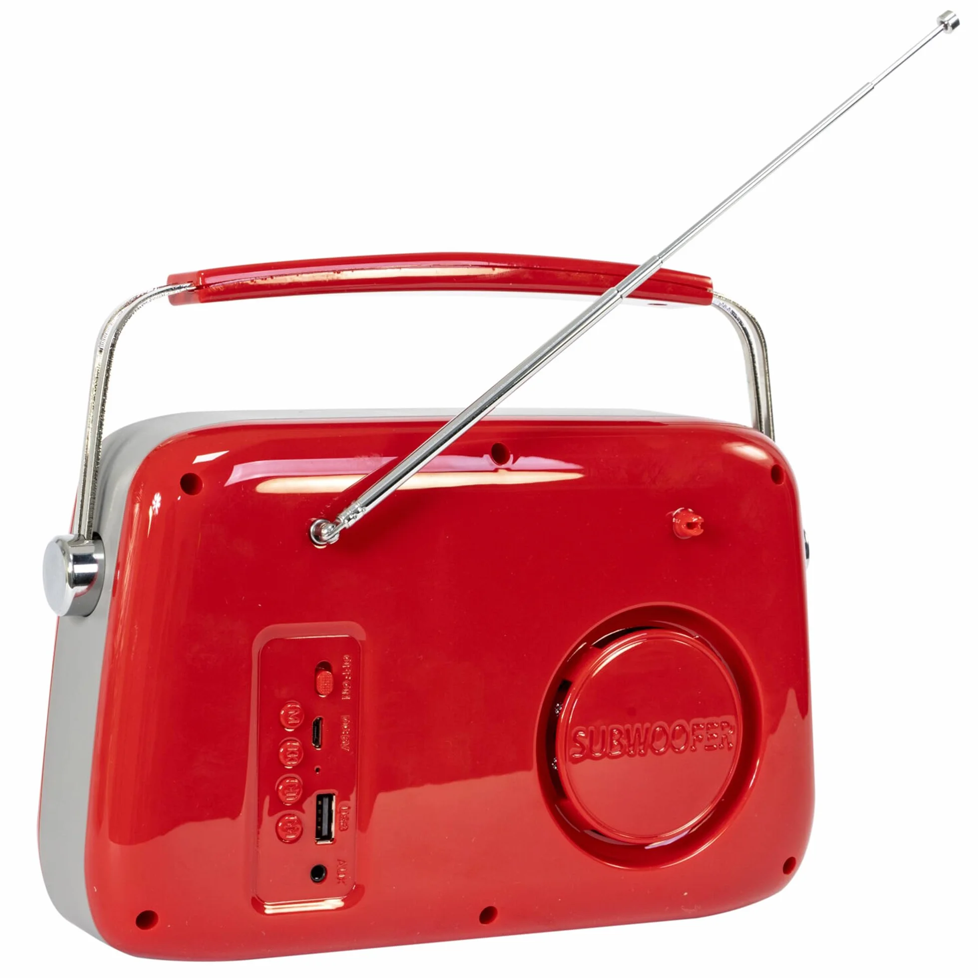 Madison - FREESOUND-VR40R - Vintage radio bateryjne o mocy 30W z Bluetooth, USB i FM - czerwony