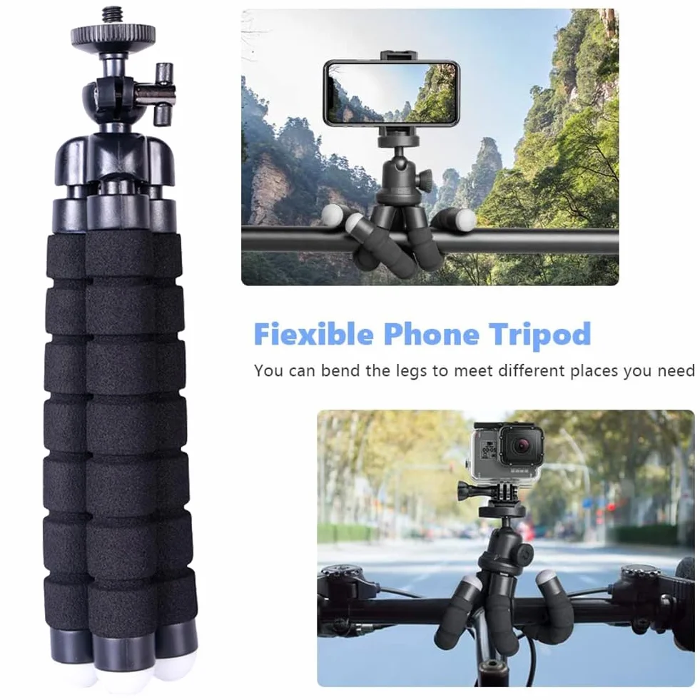 Stojak Trójnożny Na Telefon Komórkowy,Mini Statyw Podróżny,Elastyczny Statyw Z Uniwersalnym Klipsem,360° Uchwyt Na Telefon Tripod,Przenośny I Elastyczny Statyw,Uniwersalnego,Kiuiom