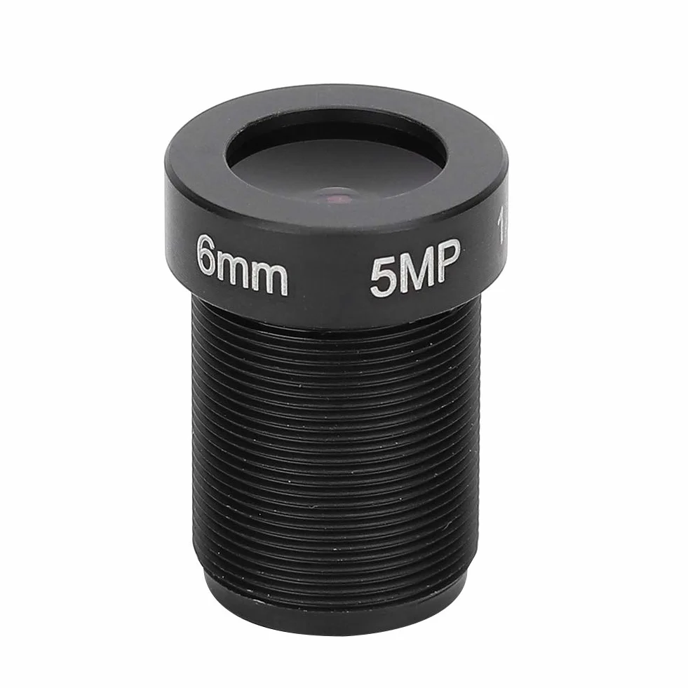 Obiektyw aparatu 5 MP Obiektyw szerokokątny HD do monitoringu 6 mm, stała ogniskowa, proporcje 1/2,5, wsporniki M12