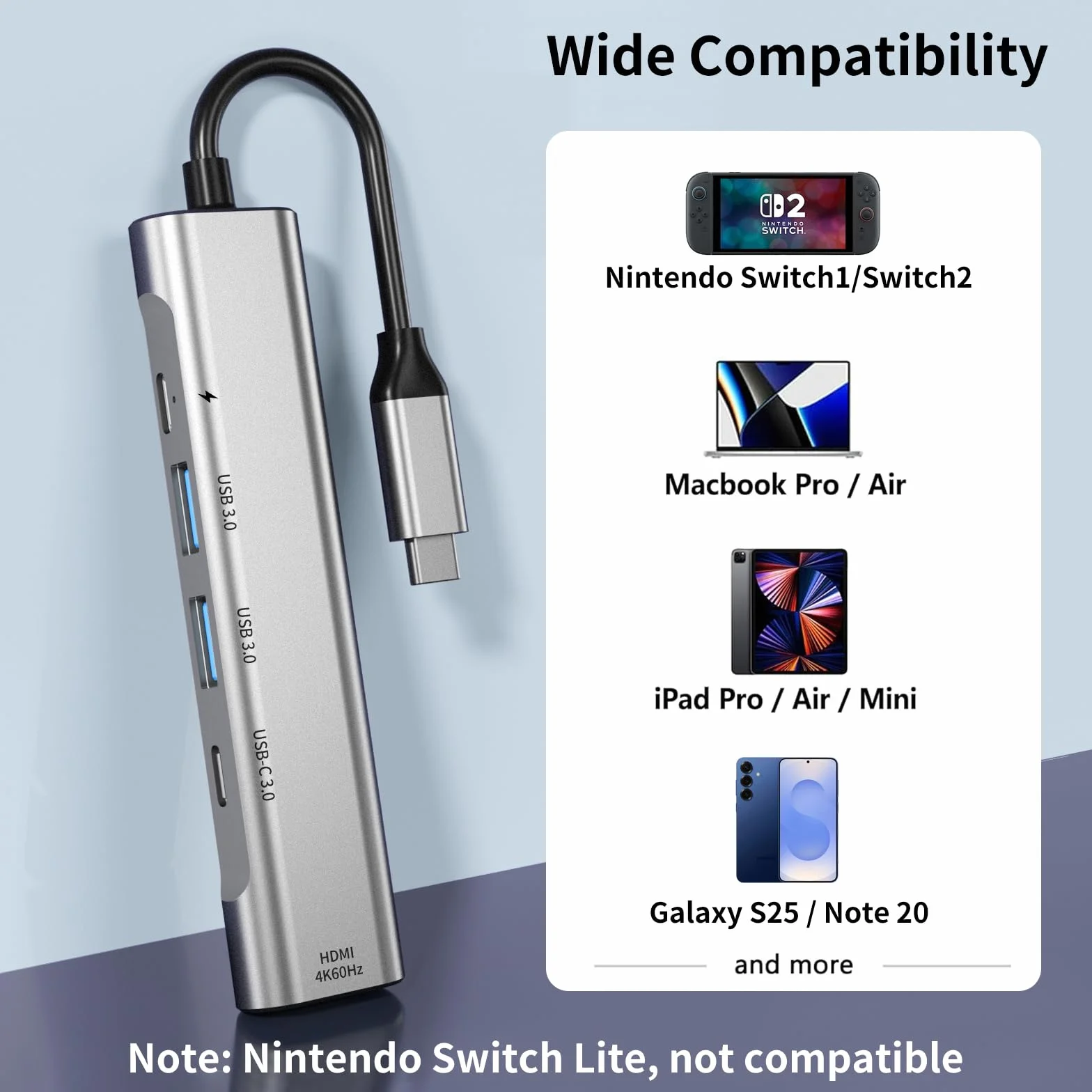RREAKA Switch2 stacja dokująca TV do Nintendo Switch2/Switch/Switch OLED, przenośna stacja dokująca z adapterem HDMI 4K 60 Hz / portem typu C / portem USB do oficjalnego Nintendo Switch