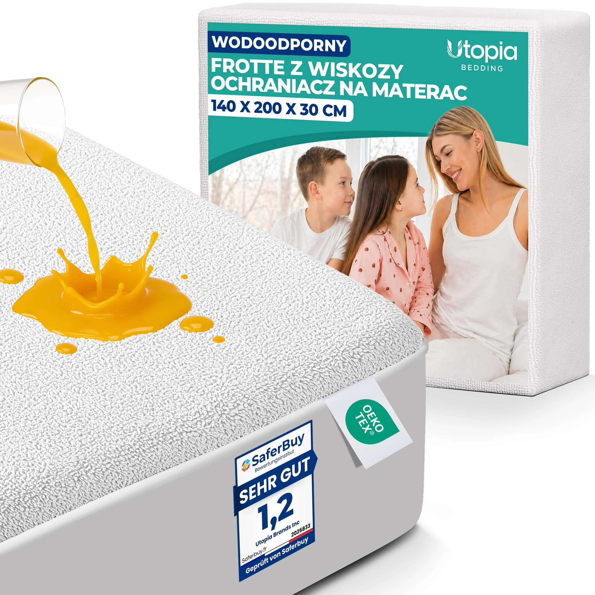 Pokrowiec Na Materac: Pokrowiec Na Materac O Wymiarach 140 x 200 cm I Głębokości Do 30 cm Z Okrągłą Gumką