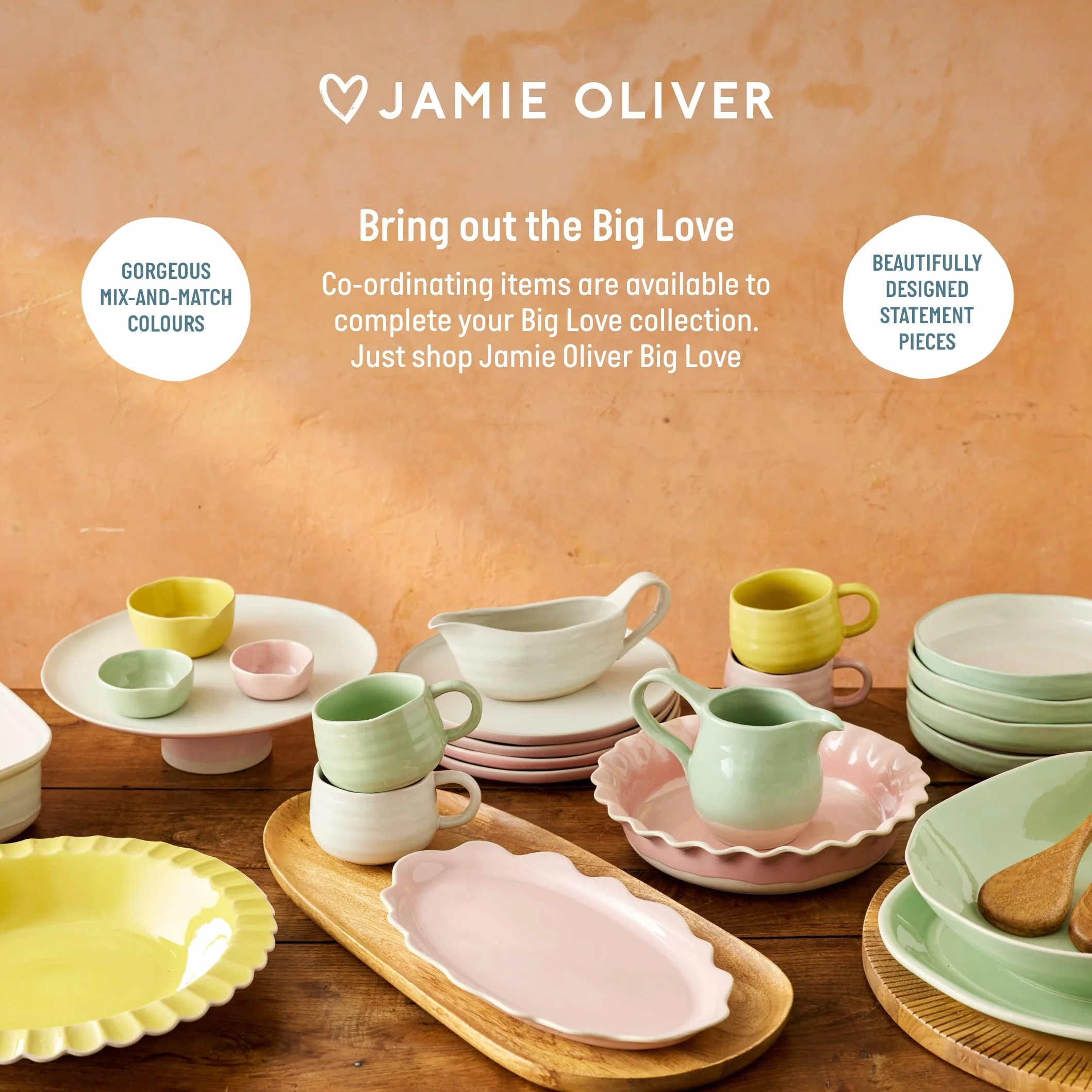 Jamie Oliver Big Love wszechstronna deska, wykonana z certyfikowanego przez FSC drewna mango, nieregularny owalny kształt, taca do serwowania, drewniane naczynia kuchenne, tylko pranie ręczne, 57 x 25