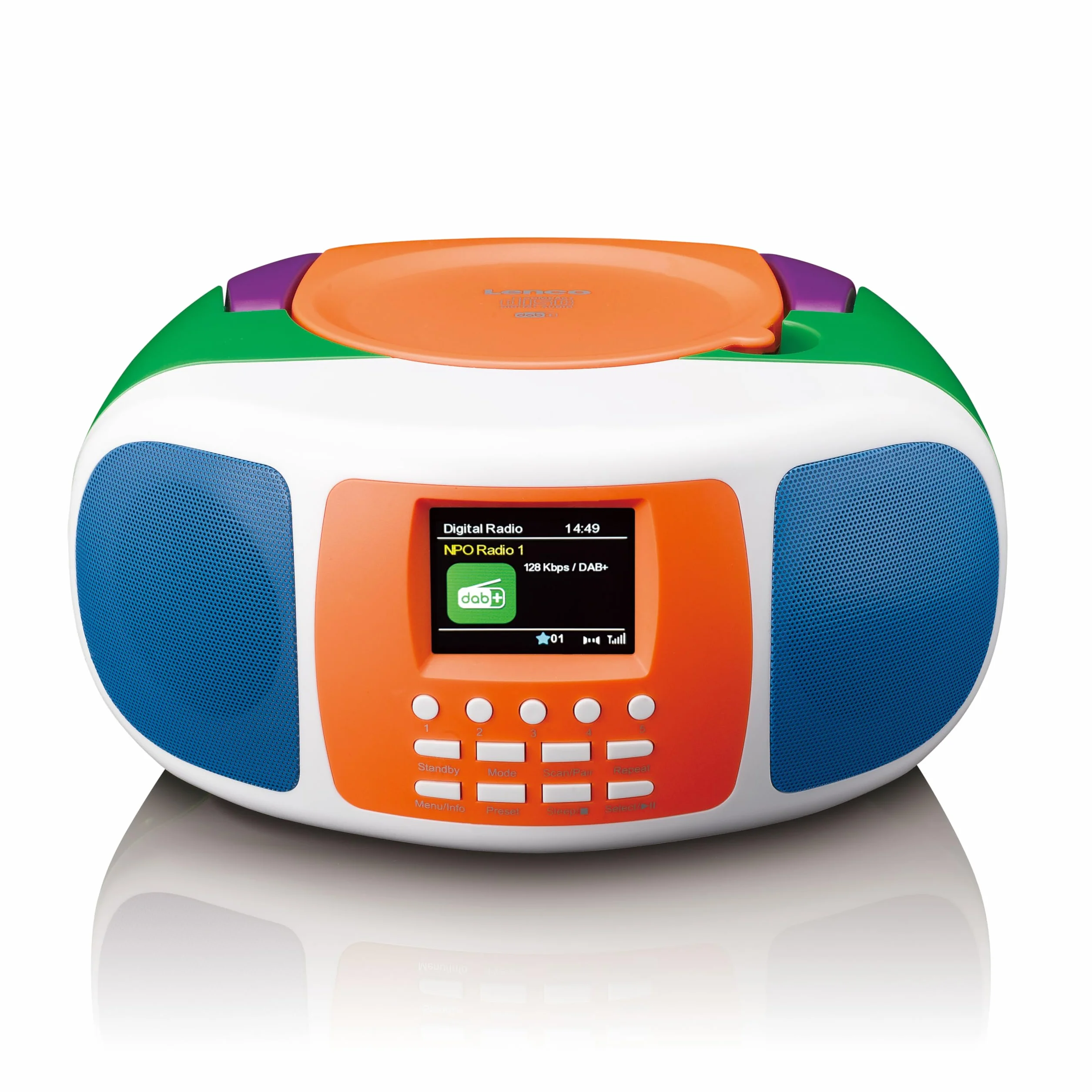 Lenco SCD-861KIDS – przenośne radio DAB+/FM dla dzieci z Bluetooth® 5.3, odtwarzacz CD, dźwięk stereo, kolorowy wyświetlacz, funkcja budzika, zasilanie bateryjne i sieciowe, wejście AUX i słuchawki