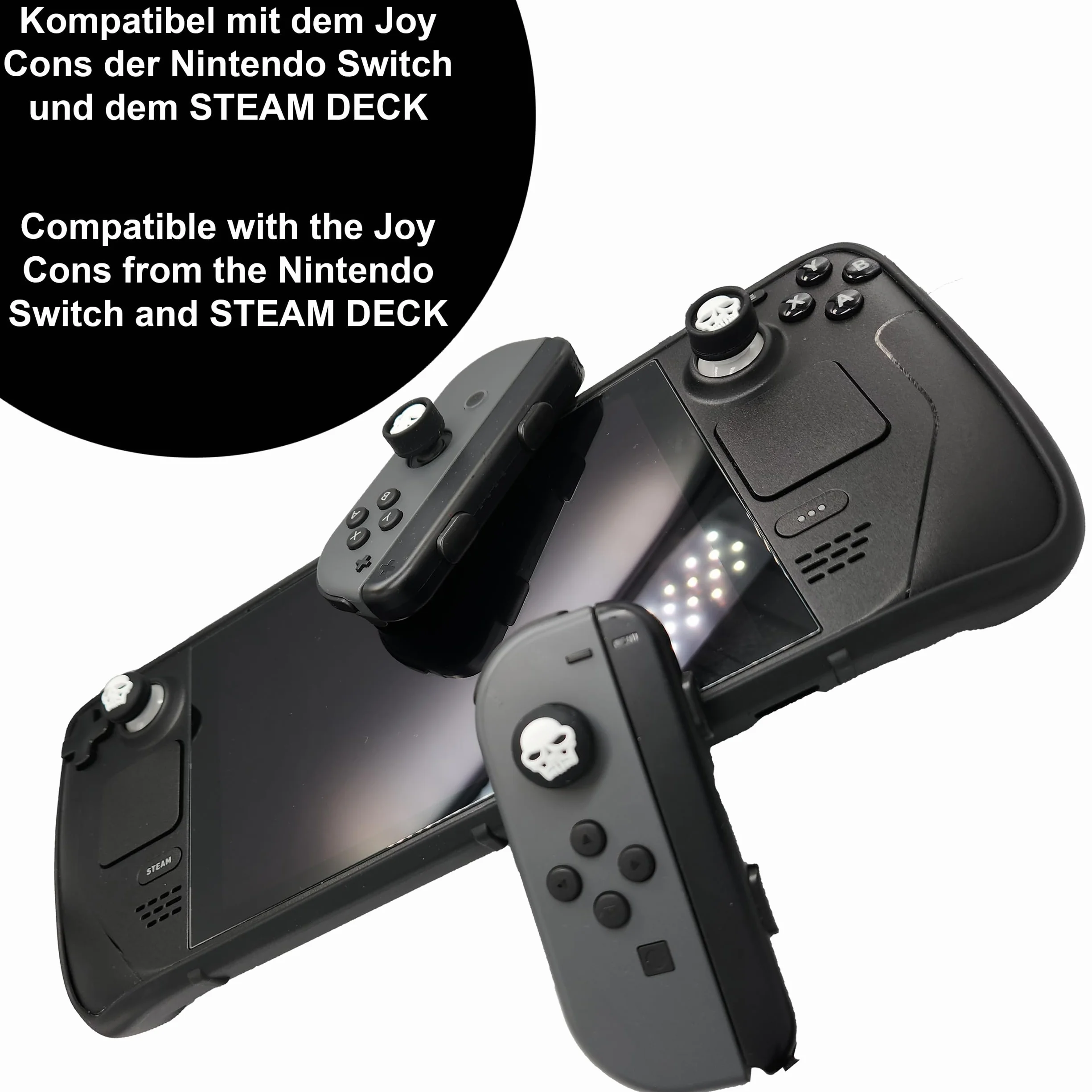 MatoSan Silikonowe nakładki na kciuki (4 sztuki, 3 kolory) – kompatybilne z Nintendo Switch, Switch OLED, Lite, Steam Deck, chronią przed zarysowaniami i zwiększają przyczepność dla graczy