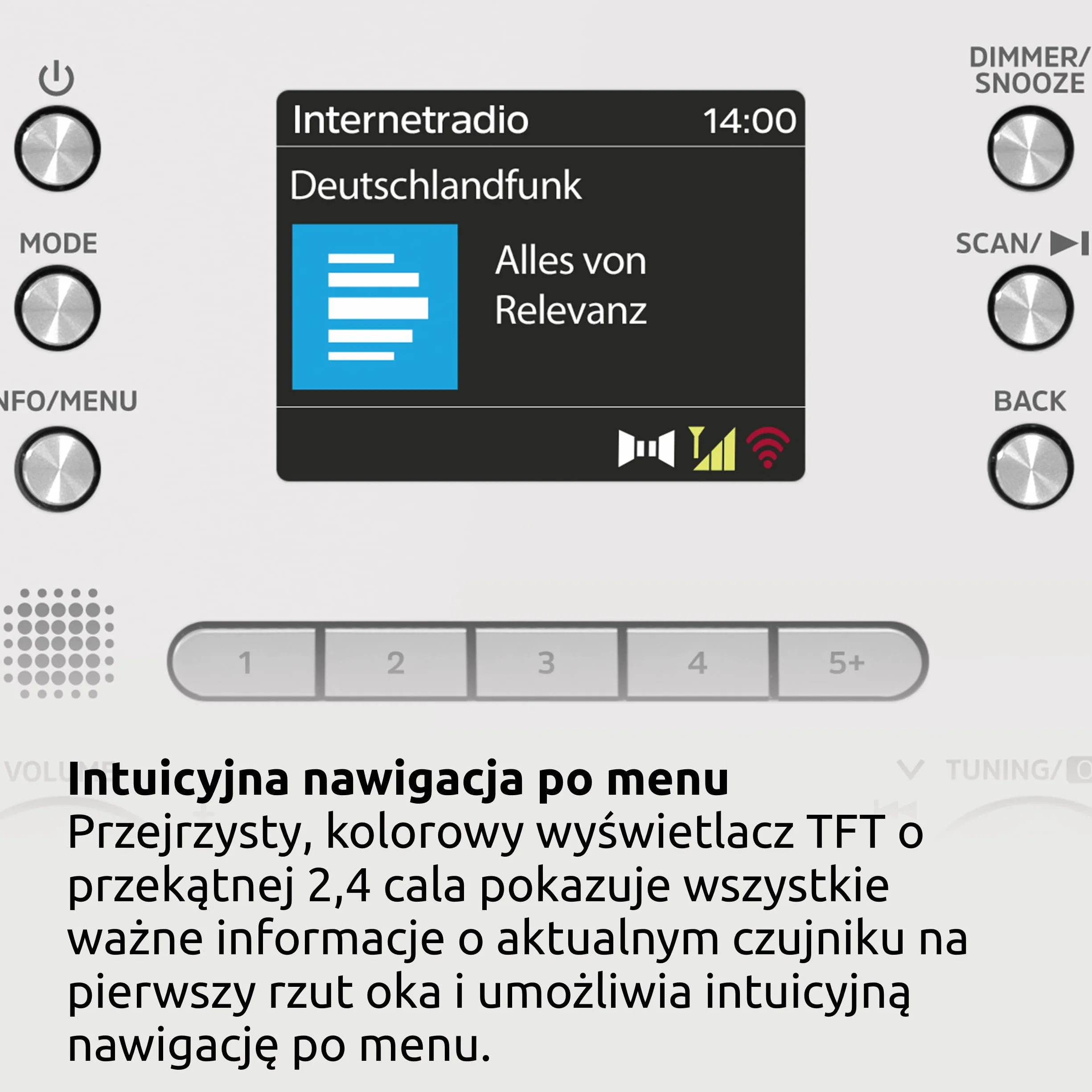 TechniSat DIGITRADIO 550 IR - Stereo radio internetowe (DAB+, UKW, WLAN, Bluetooth, sterowanie aplikacją, budzik) biały
