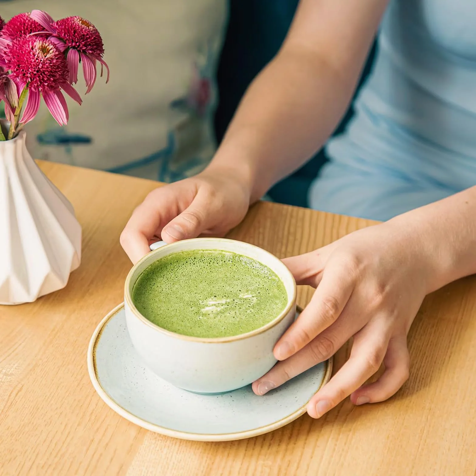 matcha - 4-częściowy zestaw herbaty matcha, miotła, miska, chasa i łyżka - akcesoria do postaci emonii (niebieski (bez miski))