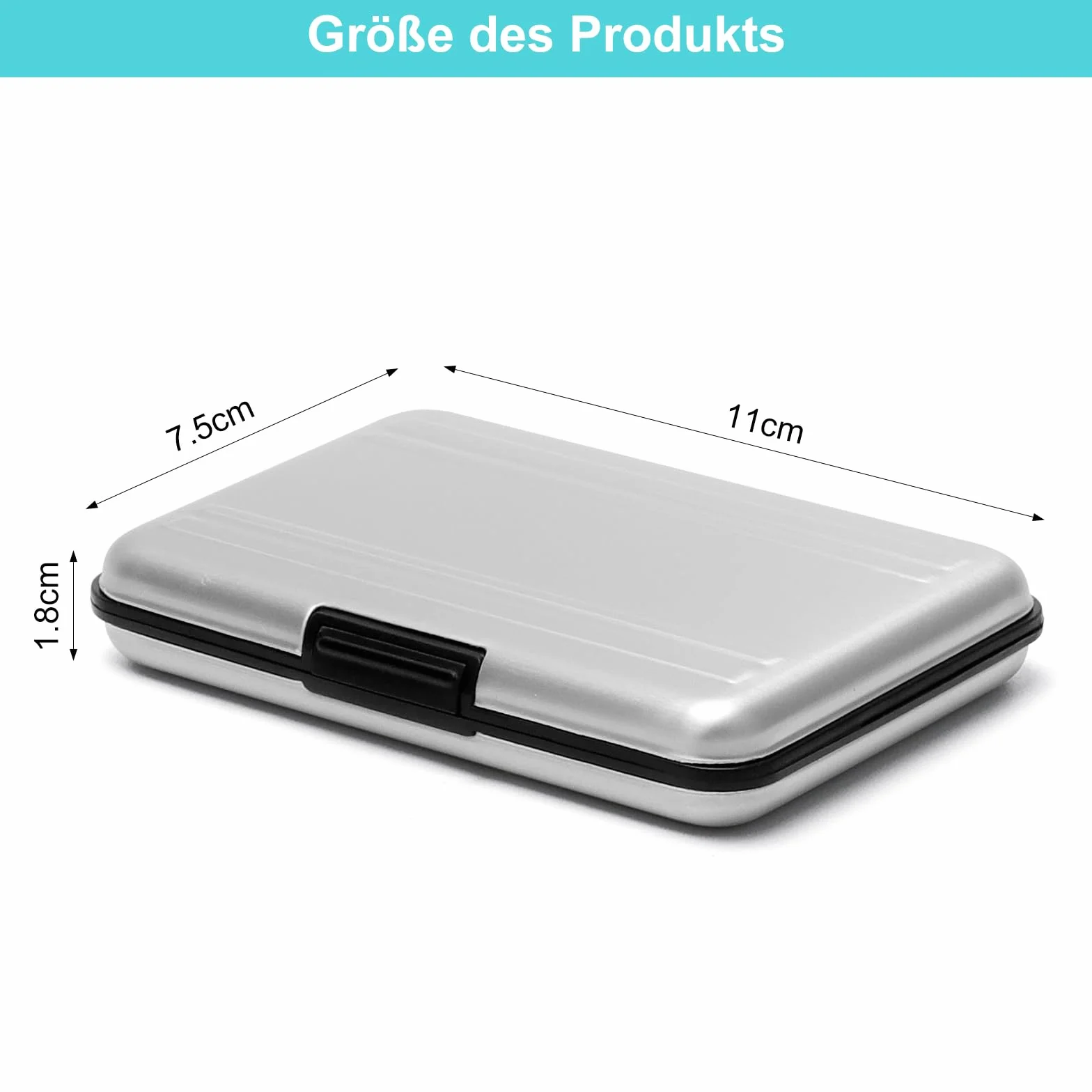 VOSSOT 8 przegródek na karty pamięci, przenośne etui na karty SD/TF, wodoszczelne, odporne na uderzenia, aluminiowe, etui ochronne, do 8 kart SD i 8 TF