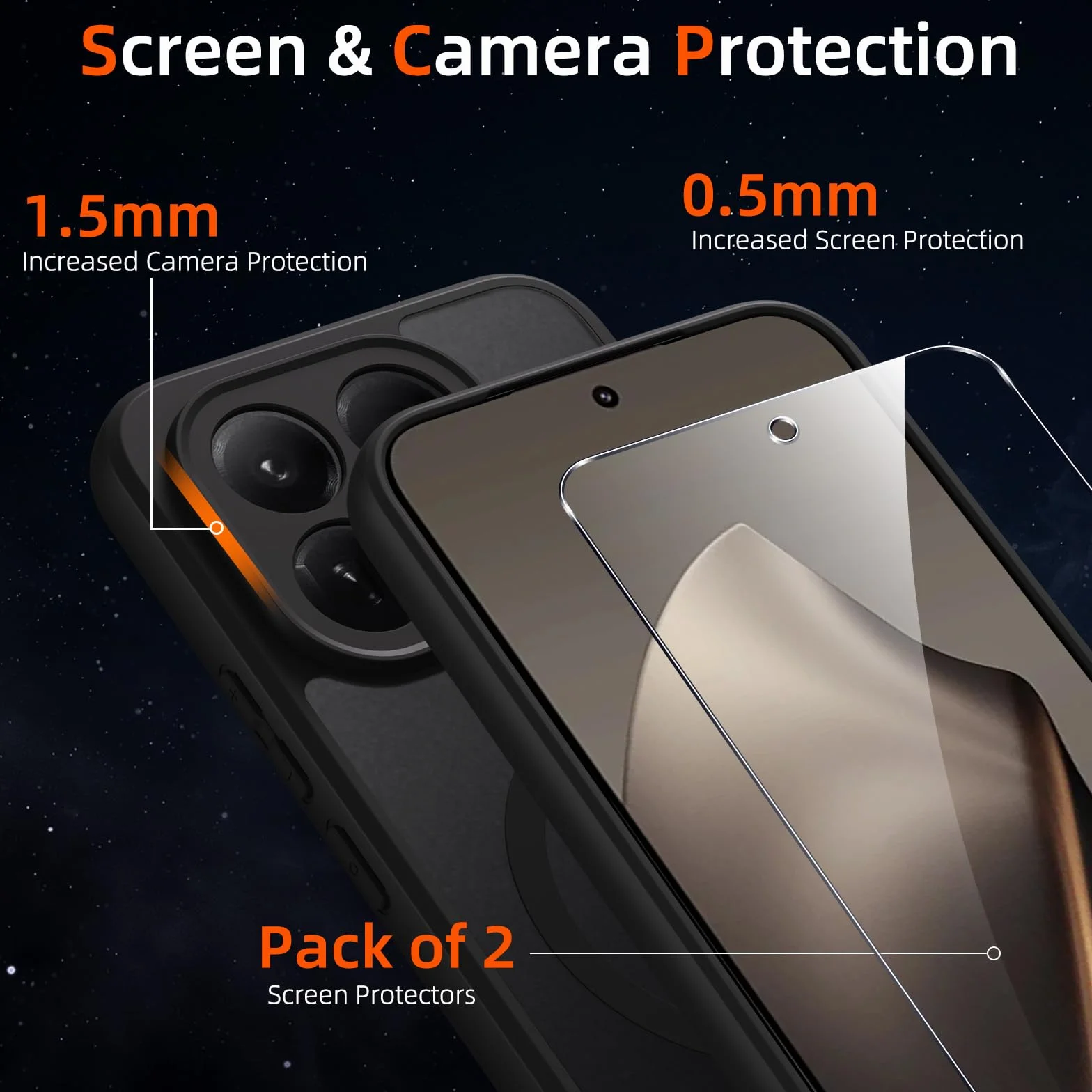 do Xiaomi 15T Pro 5G Pokrowiec kompatybilny z MagSafe z 2 sztukami szkła hartowanego, magnetyczny półprzezroczysty matowy futerał, [odporny na wstrząsy klasy wojskowej] etui z glazurą tylną