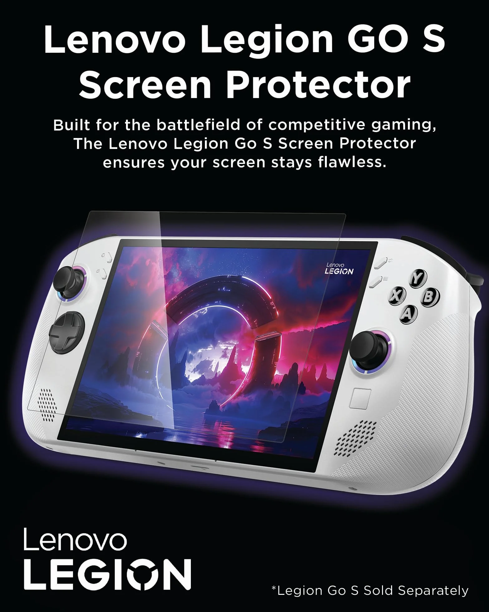 Lenovo Ochraniacz ekranu Legion Go S (szkło aluminiowo-krzemianowe, twardość 9H, grubość 0,45 mm, ochrona przed upadkami i zarysowaniami) - przezroczysta
