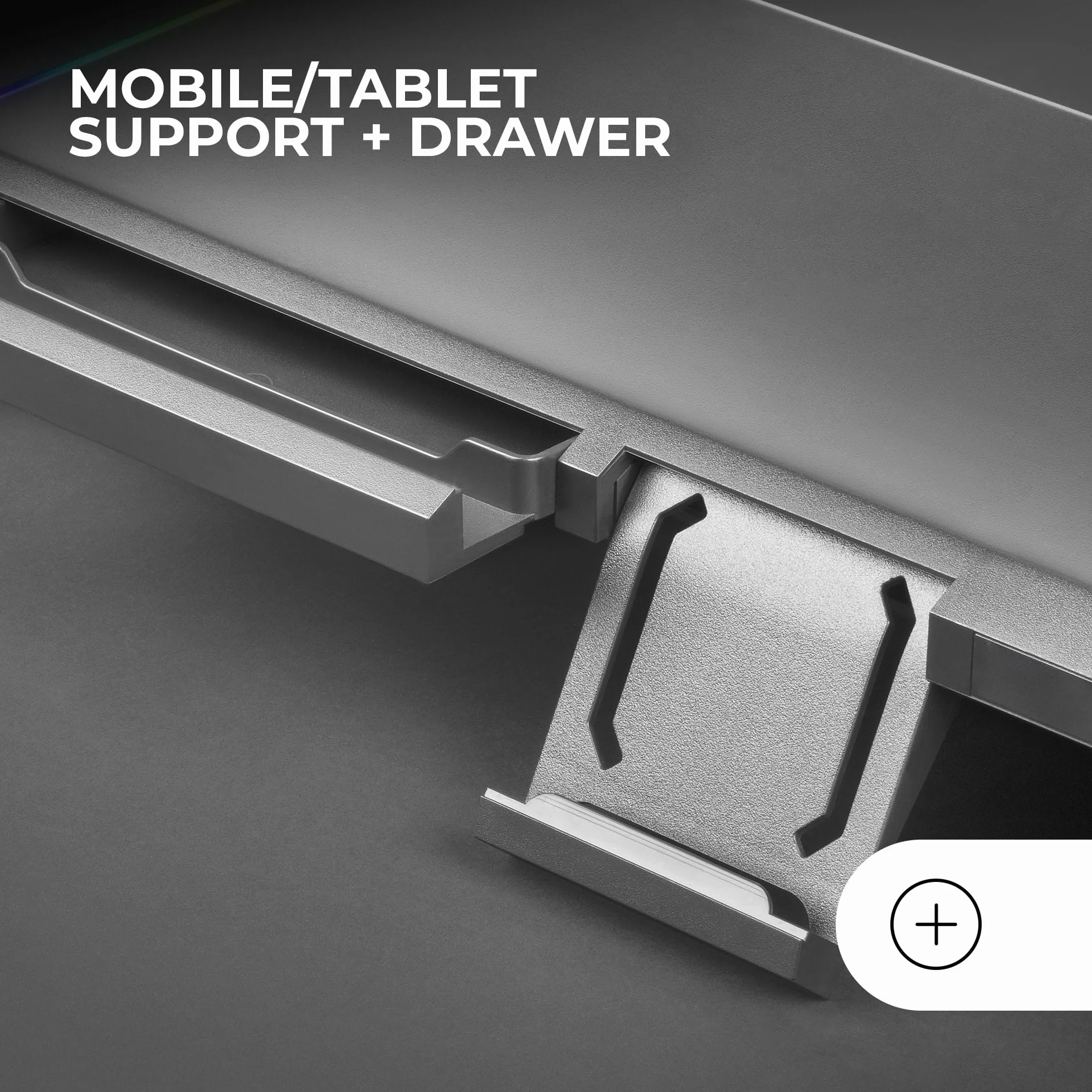 Mars Gaming MGS-ONE Czarny, Podstawka Monitor Chroma RGB, Regulowany Rozmiar, Podstawka Smartfon i Tablet, Przednie USB 2.0