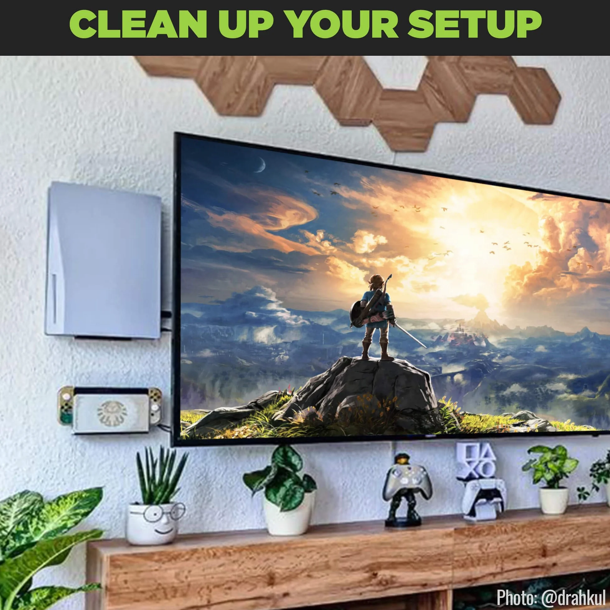 HIDEit Mounts Nintendo Switch Wall Mount Steel Bracket for Switch & Switch OLED