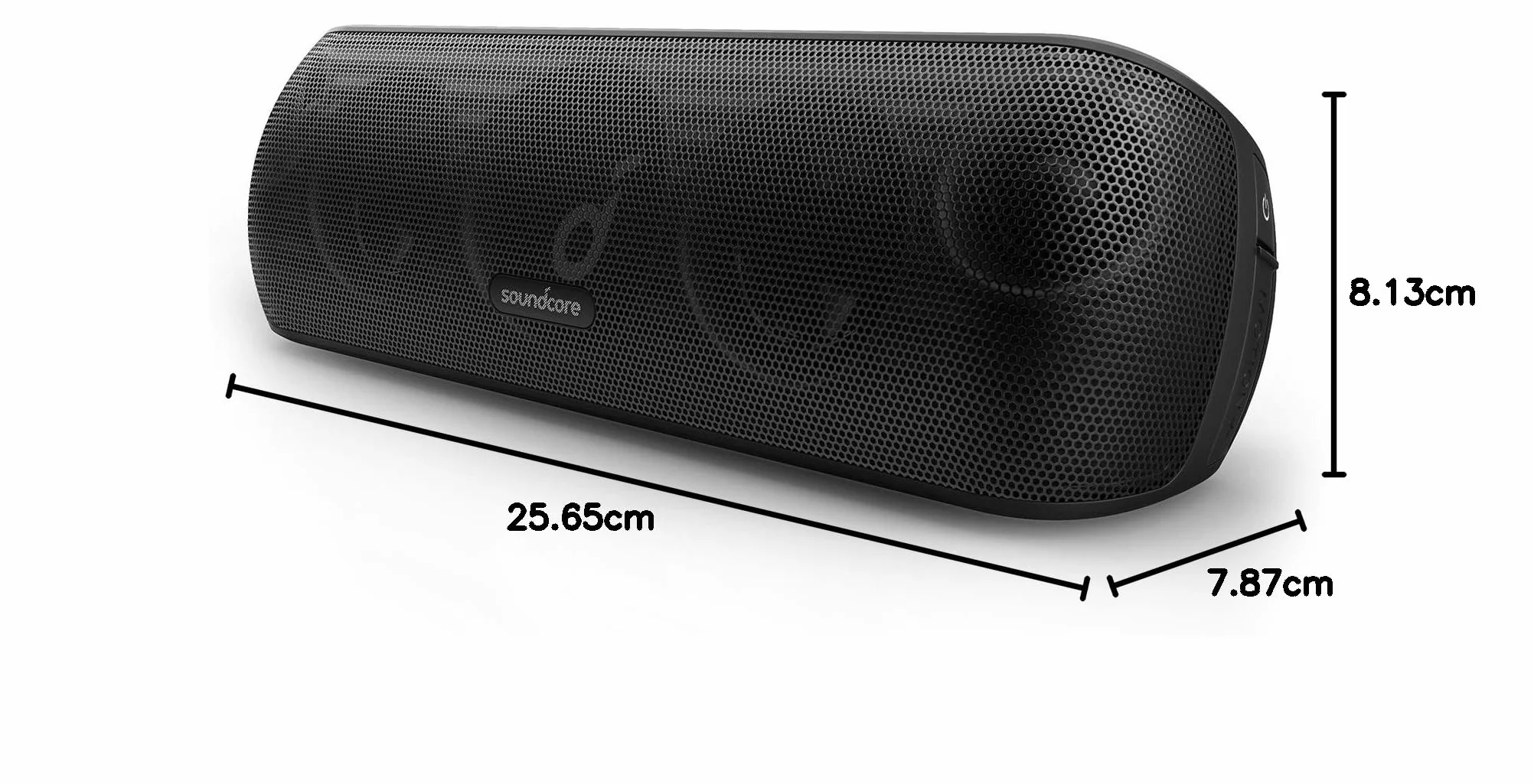 Soundcore Motion+ bezprzewodowy głośnik Bluetooth wysokiej jakości 30 W, rozszerzony bas i wysokie tony, z aplikacją, możliwość dostosowania EQ, 12-godzinny czas odtwarzania (Czarny)