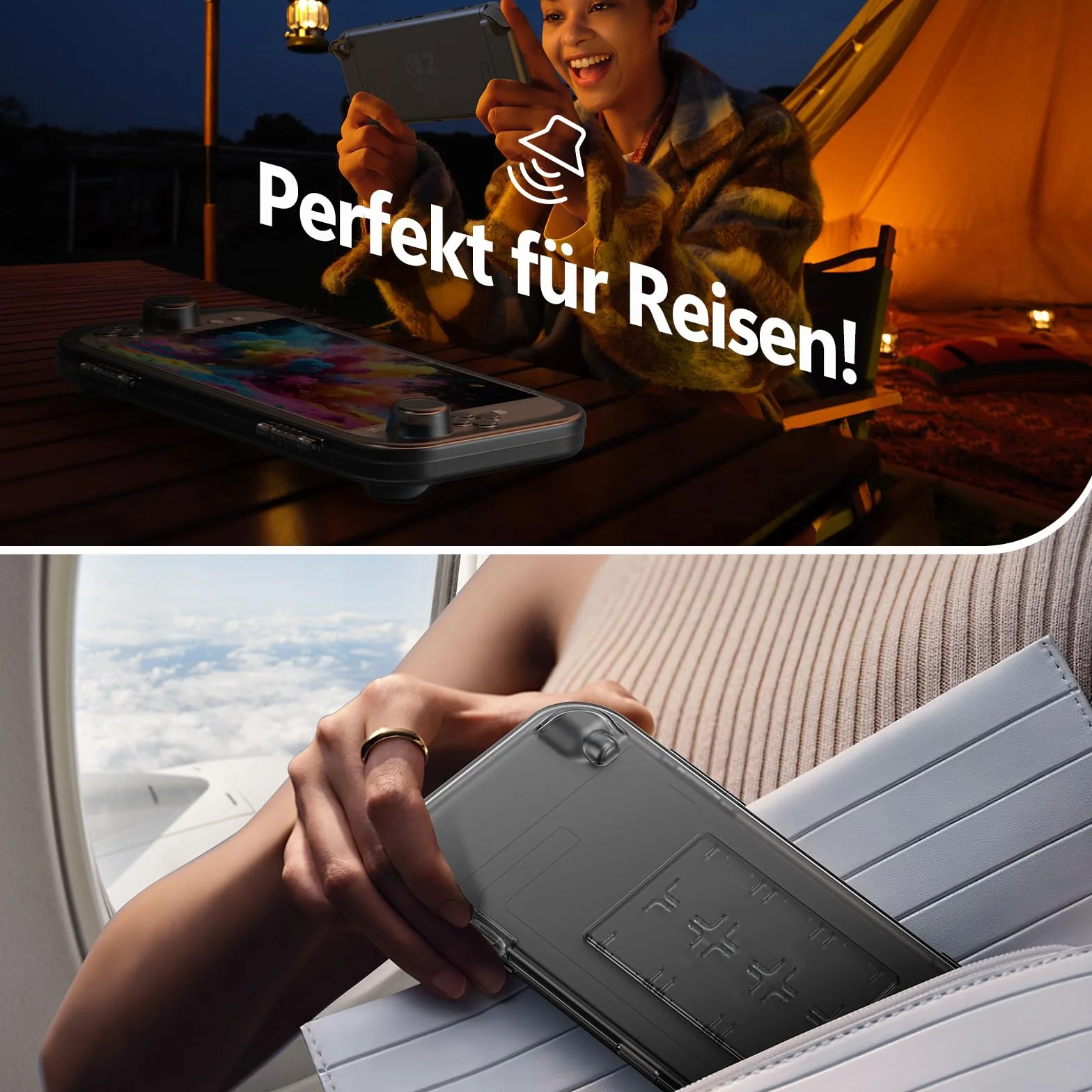 GagaKing Etui na Switch 2, Portable Protective Hard Shell etui ochronne z miejscem na 6 gier, Slim Case do konsoli Switch 2 akcesoria