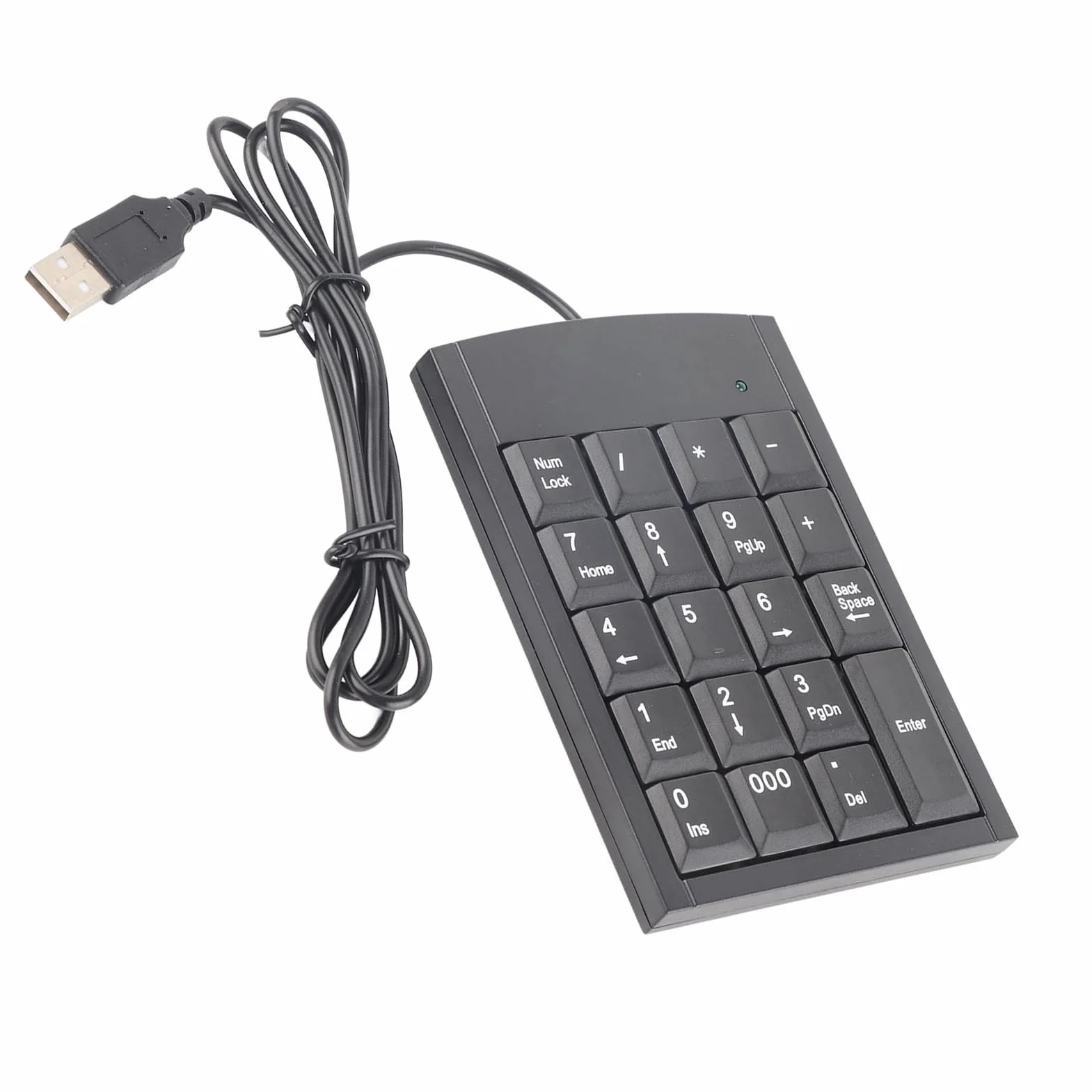 Yoidesu Klawiatura Numeryczna USB Wodoodporna Przenośna Wąska Mini Klawiatura do Laptopa Numer Zewnętrzny Skróty