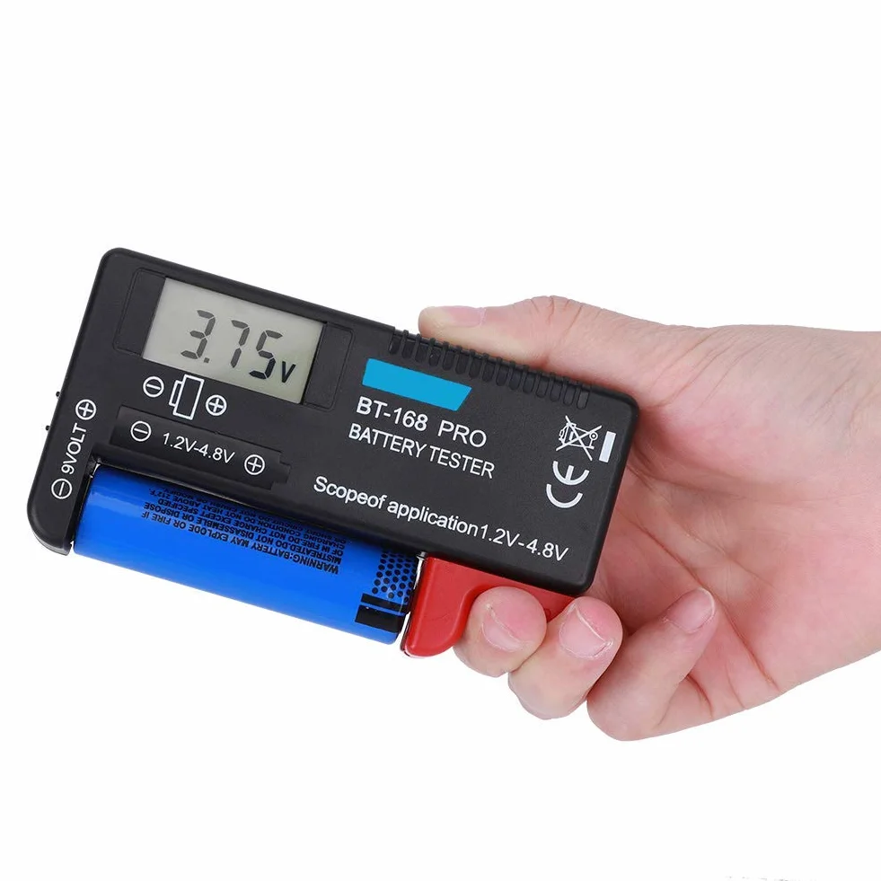 Walfront BT ‑ 168PRO Tester pojemności baterii Tester małych baterii guzikowych kontrola baterii test baterii 1,2 ~ 4,8 V 9 V cyfrowy wyświetlacz LCD