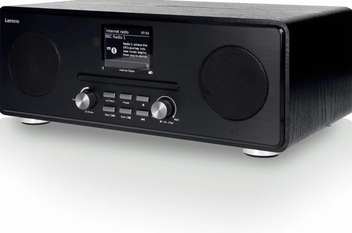 Lenco A004141 Radio Internetowe Bluetooth i WiFi, Czarny, 1 Sztuka