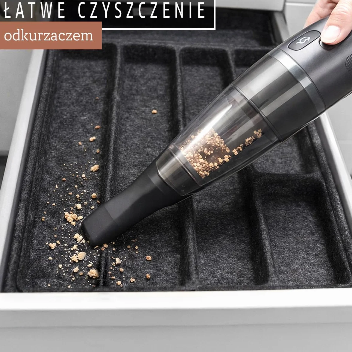 Organizer filcowy na sztućce regulowany 38x32-55 cm do szuflady kuchennej