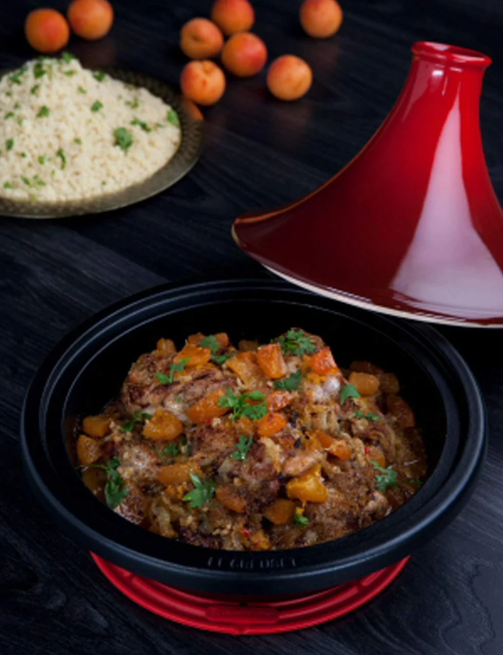 Le Creuset Ścierka do garnków / podstawka z silikonu z otworem do zawieszenia, klasyczna okrągła, średnica: 20 cm, silikon, Czarny Mat