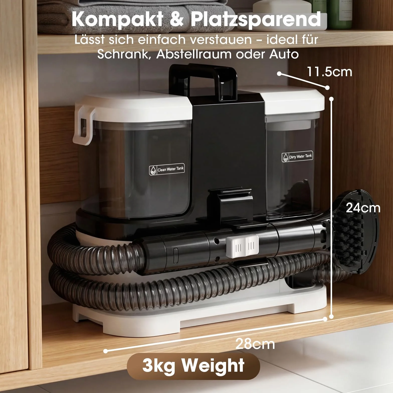 Lubluelu Urządzenie do czyszczenia tapicerki na mokro 600 W 18 kPa kompaktowe