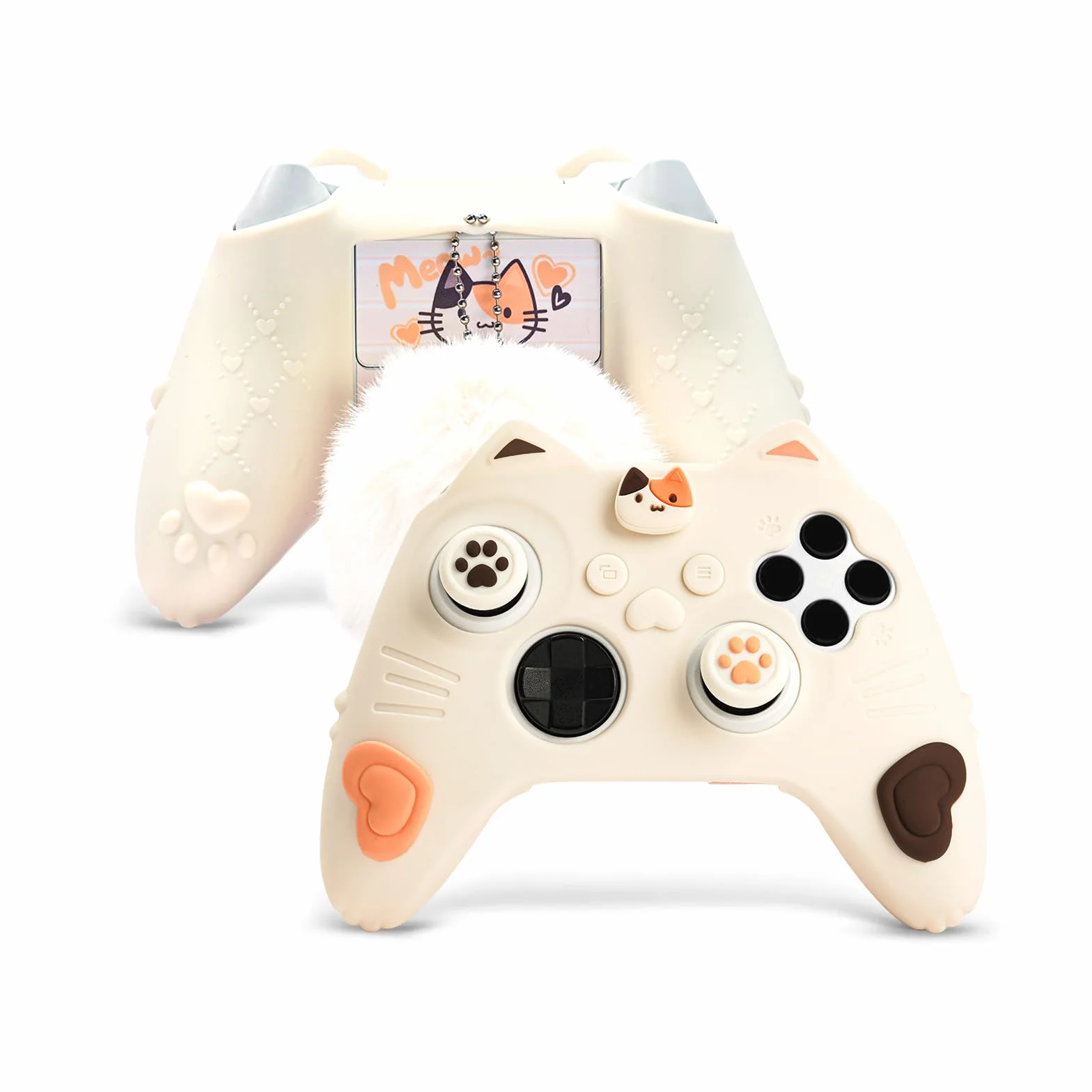 GeekShare Silikonowe etui ochronne do kontrolera Xbox Series X/S antypoślizgowe z 2 nakładkami joysticka Calico Cat