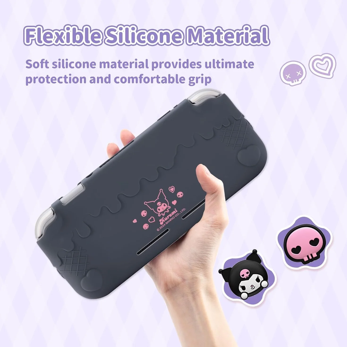 Kuitmor Etui Ochronne na Switch Lite, Miękka Silikonowa Osłona z 2 Pokrywkami na Gałki