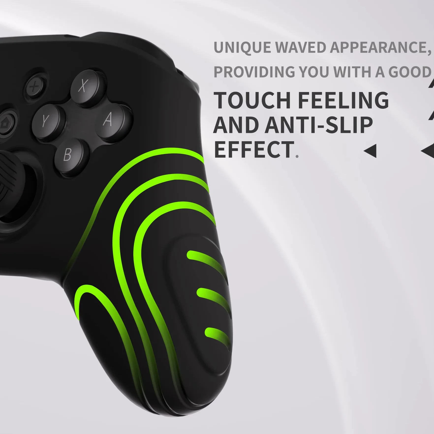 PlayVital Skórki Antypoślizgowa do Nintendo Switch Pro Controller,Miękka Silikonowe Ochronne do Switch Pro,Ergonomiczne Obudowy z Nakładkami Kciuki-Czarny(Samurai Edition)